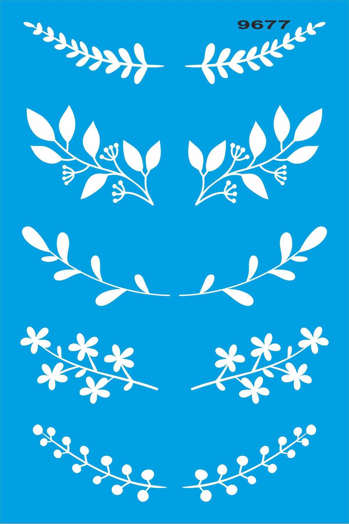 StencilSepeti Bahar Dalları - Stencil Boyama Şablonu 20x30cm