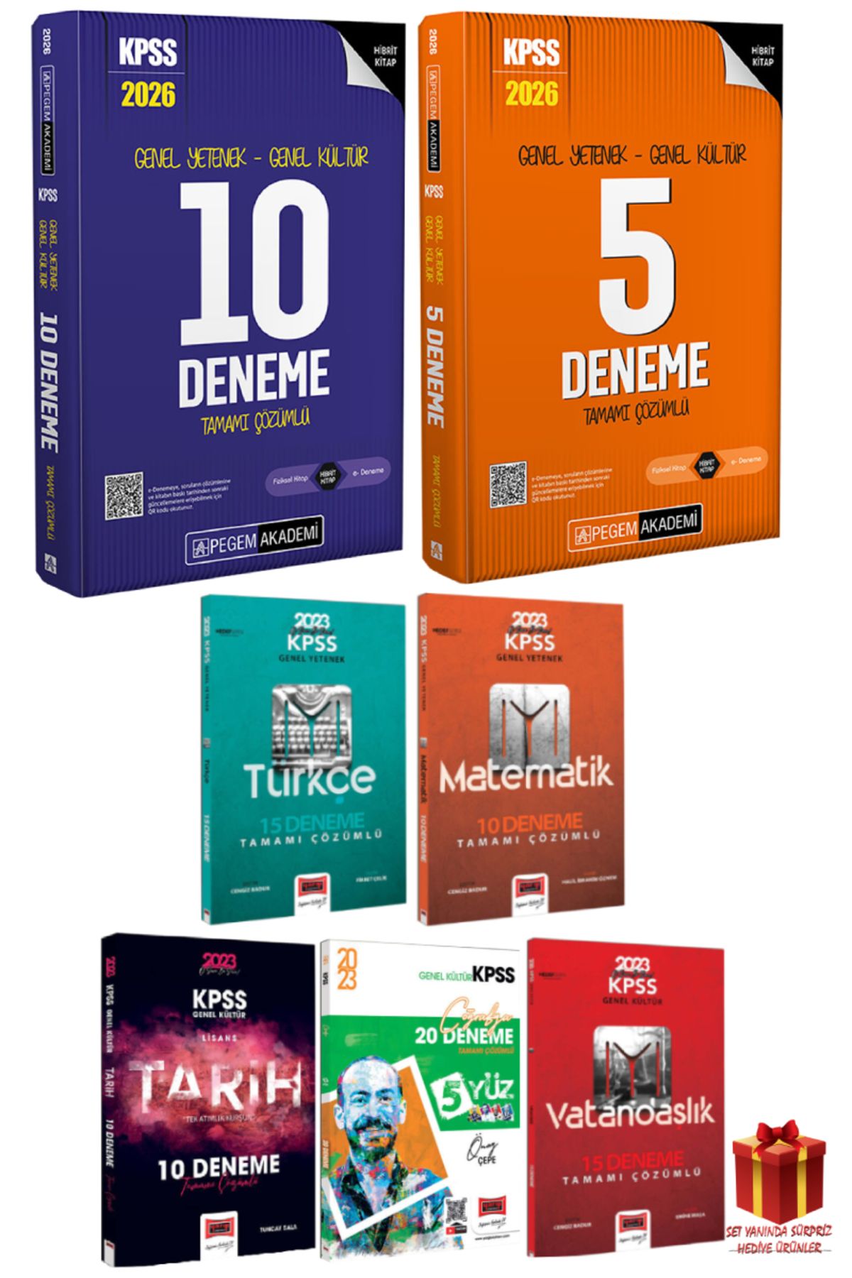 Pegem Akademi Yayıncılık 2026 Pegem KPSS 10 Deneme+Yargı GYGK 5 Deneme+GYGK Deneme Seti+Hediye