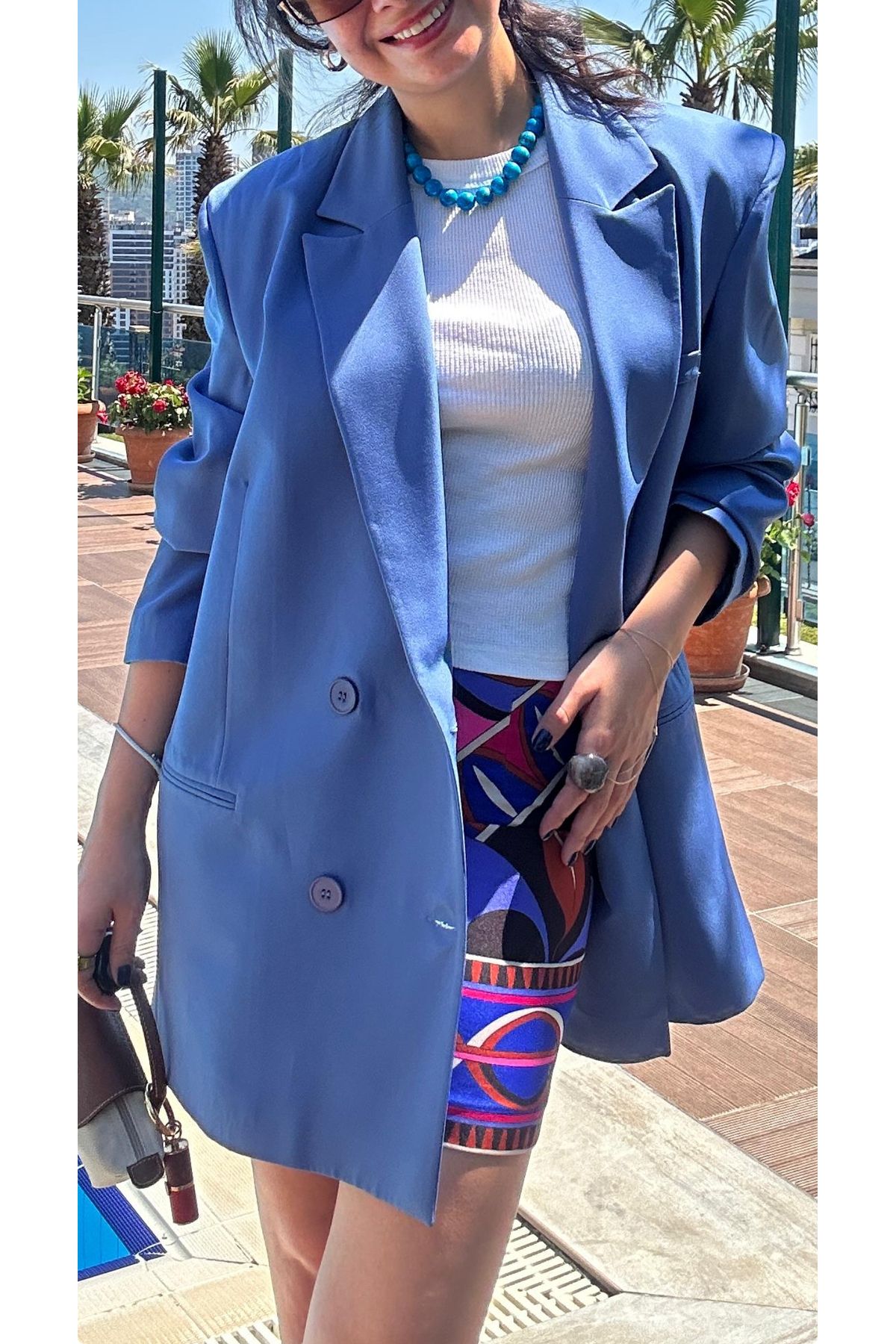 LaSorella Butik KADIN MAVİ OVERSIZE CEKET