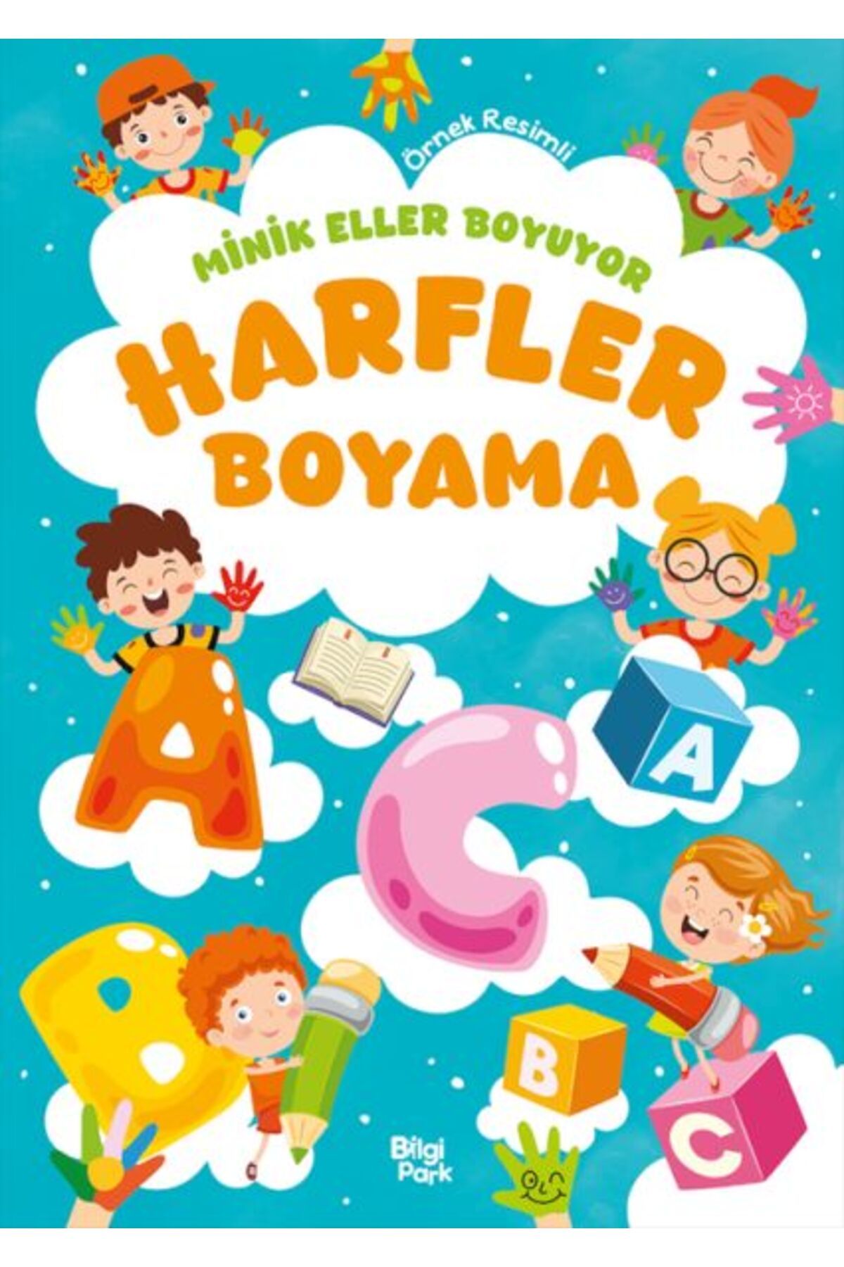 Karatay Yayınları Minik Eller Boyuyor Harfler Boyama Kitabı Örnek Resimli