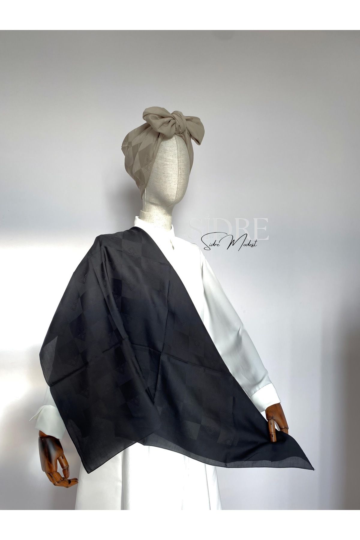 SİDRE MODEST Soft Siyah Eşarp