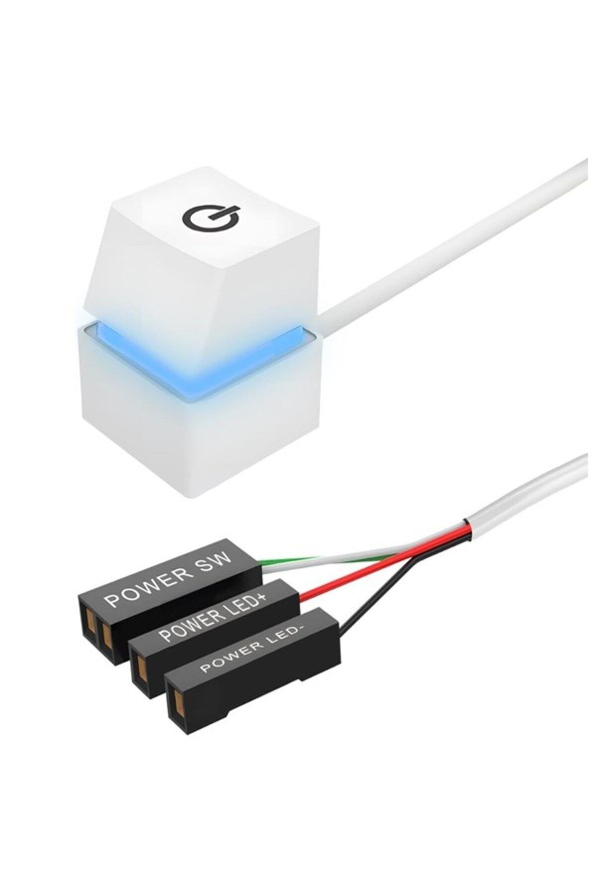 Zilevo PC Led Işıklı Harici Başlatma Güç Açma Kapama Düğmesi Anakart 1.8m