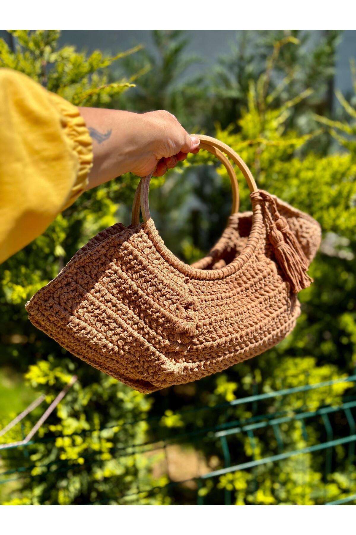 UNİCORNS Ahşap Saplı Omuz Çantası, Ahşap Saplı Totebag, Tasarım Çanta, Handmade Çanta