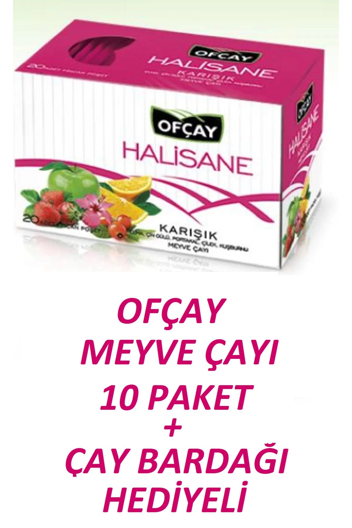 Ofçay Meyve Çayı 20' li 10 paket + 1 Adet Çay Bardağı Hediyeli