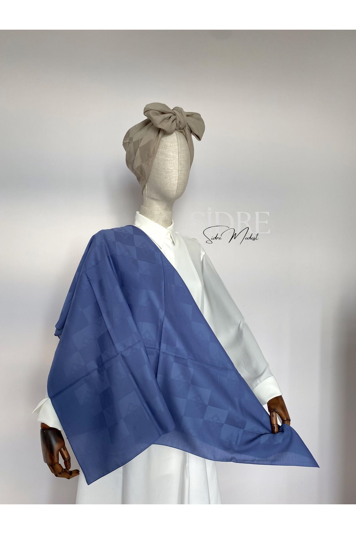 SİDRE MODEST Soft Mavi Eşarp