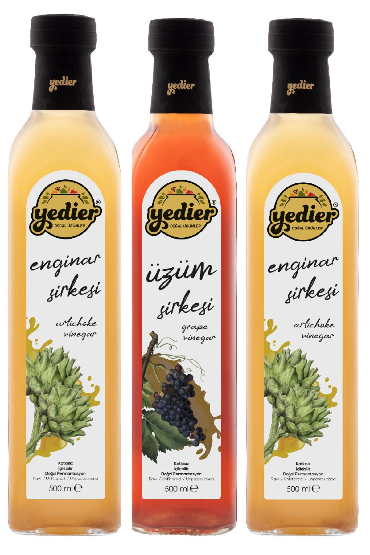 Yedier Enginar Alıç Üzüm Sirkeleri 500 ml