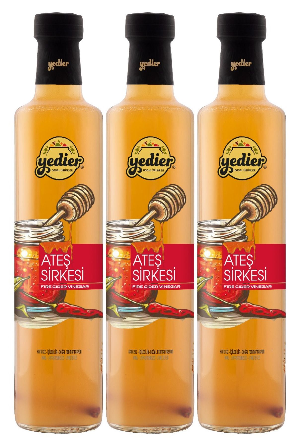 Yedier Ateş Sirkesi 500 ml X 3 Adet