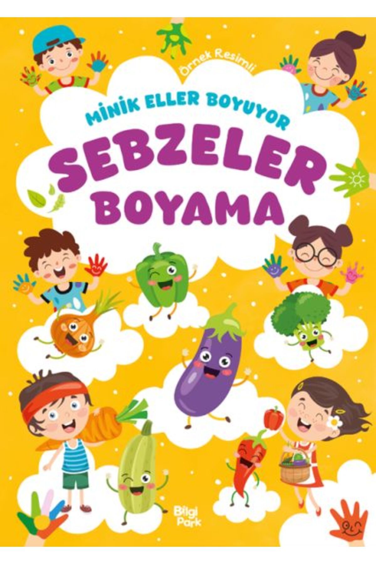 Karatay Yayınları Minik Eller Boyuyor Sebzeler Boyama Kitabı Örnek Resimli