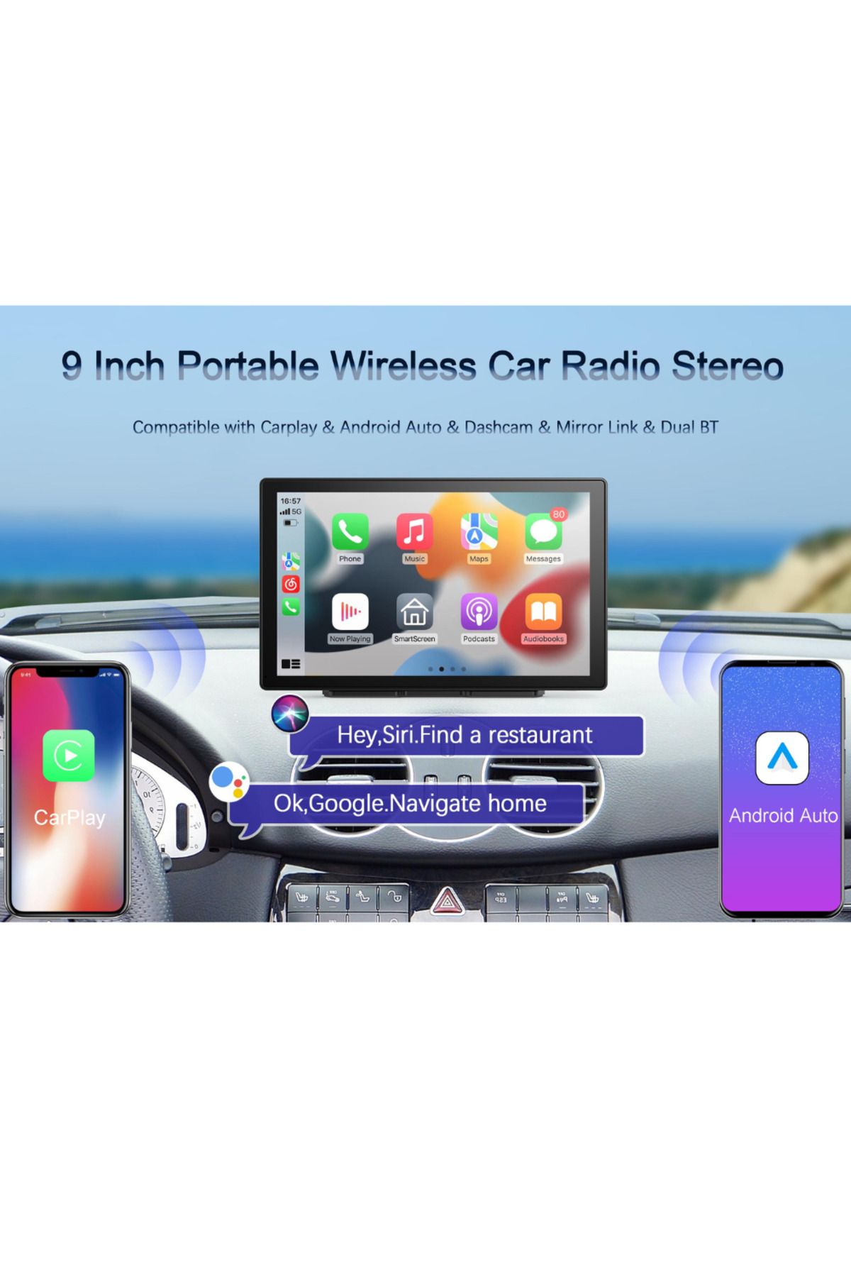 MaGeCa-Multimedia Car Navigation C90, Apple Carplay/android Auto Wireless, 9 Inch Touch Display 4