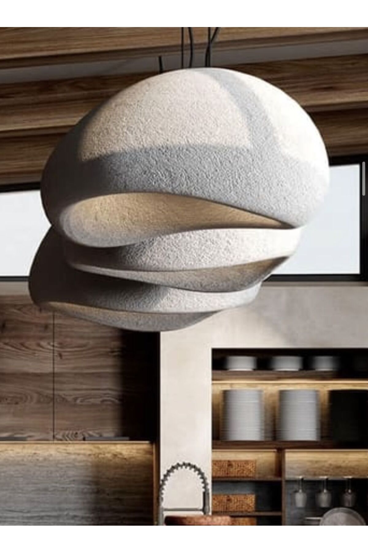 Ferisa Home Tekli Sarkıt Avize Rustik E27 Modern Avize Bohem Beton Salon Avize