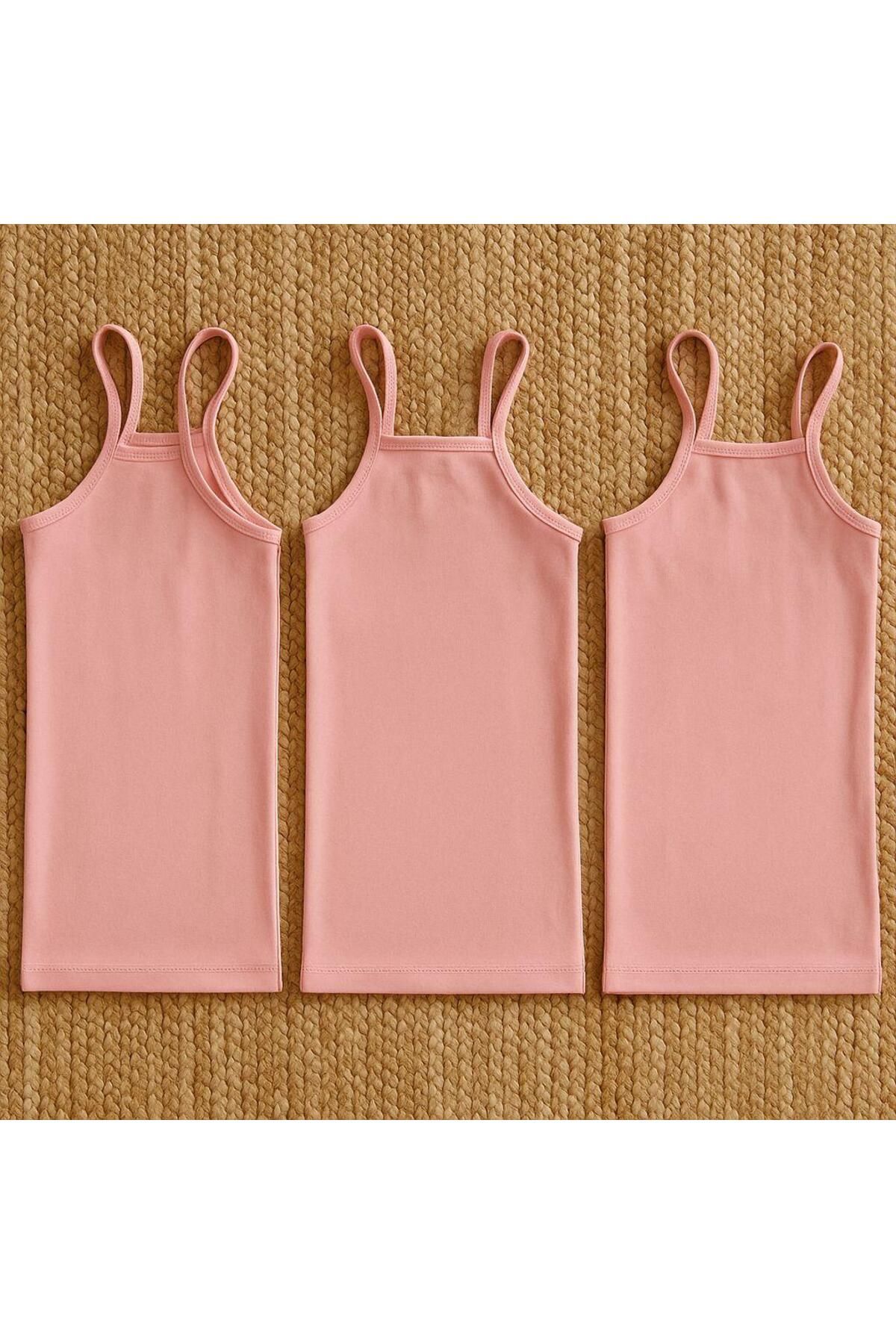 MODA Zumoo 3'lü Kadın Askılı Atlet Seti - Açık Pembe - L Beden