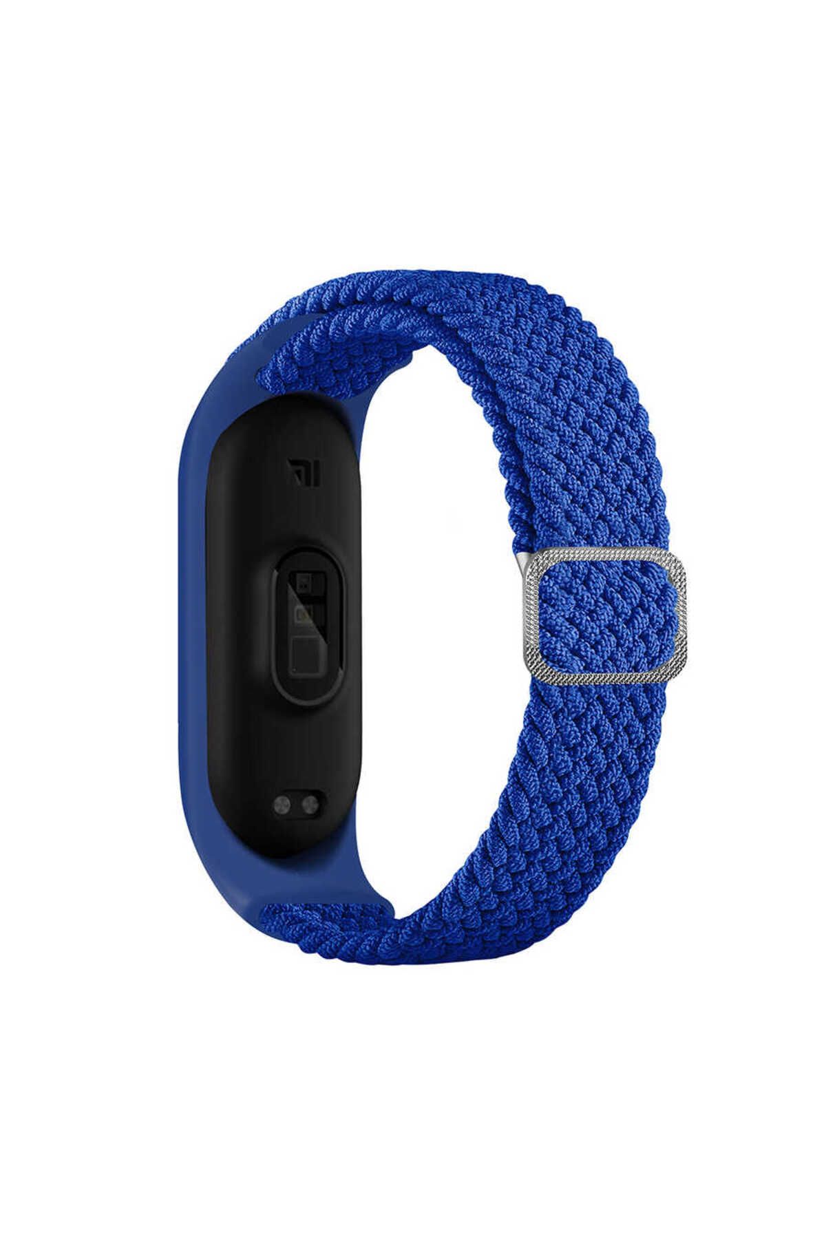 System Com Xiaomi Mi Band 3 Uyumlu KRD-49 Örgü SYS Kordon-Mavi