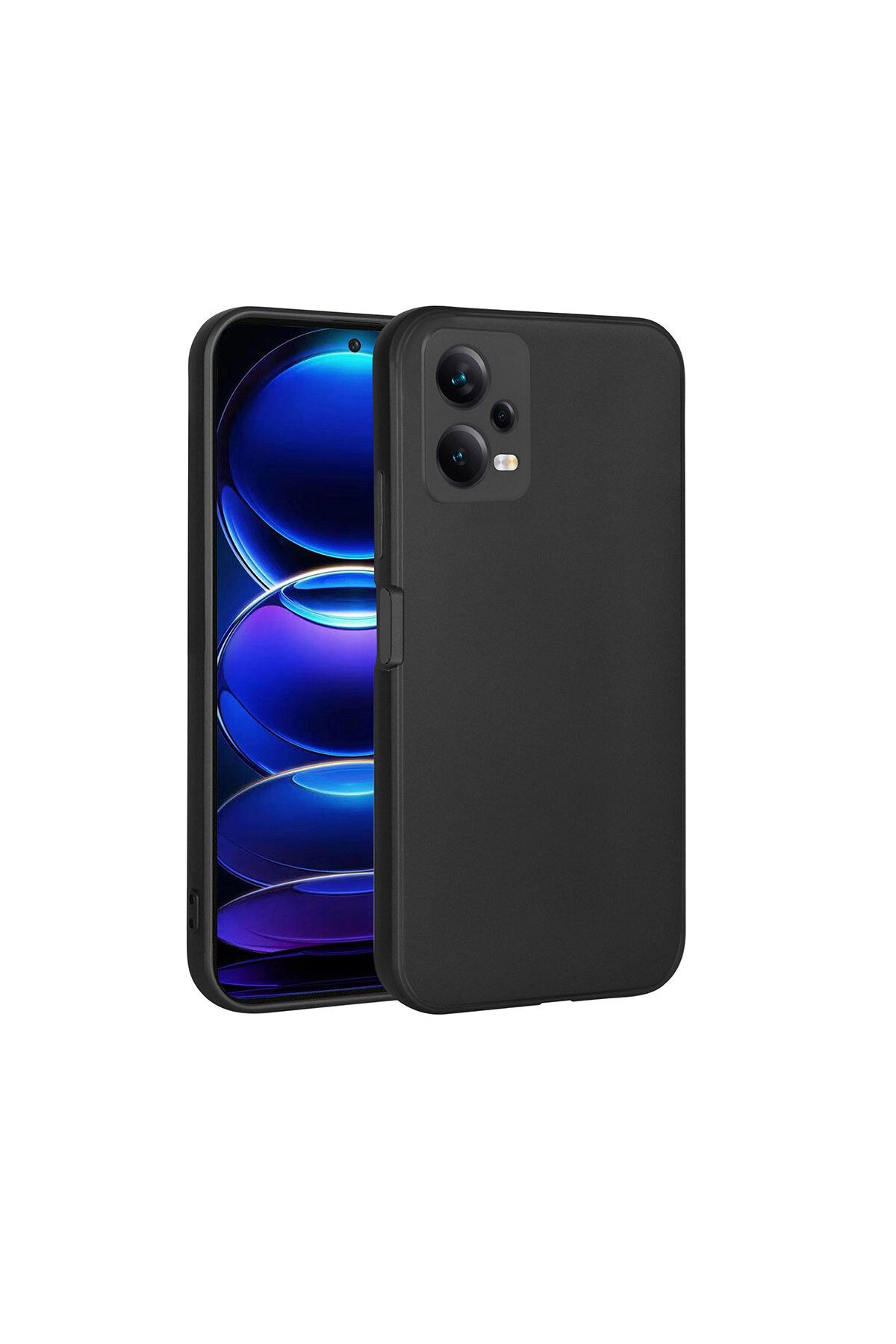 System Com Redmi Note 12 5G Kılıf SYS Premier Silikon Kapak - Siyah