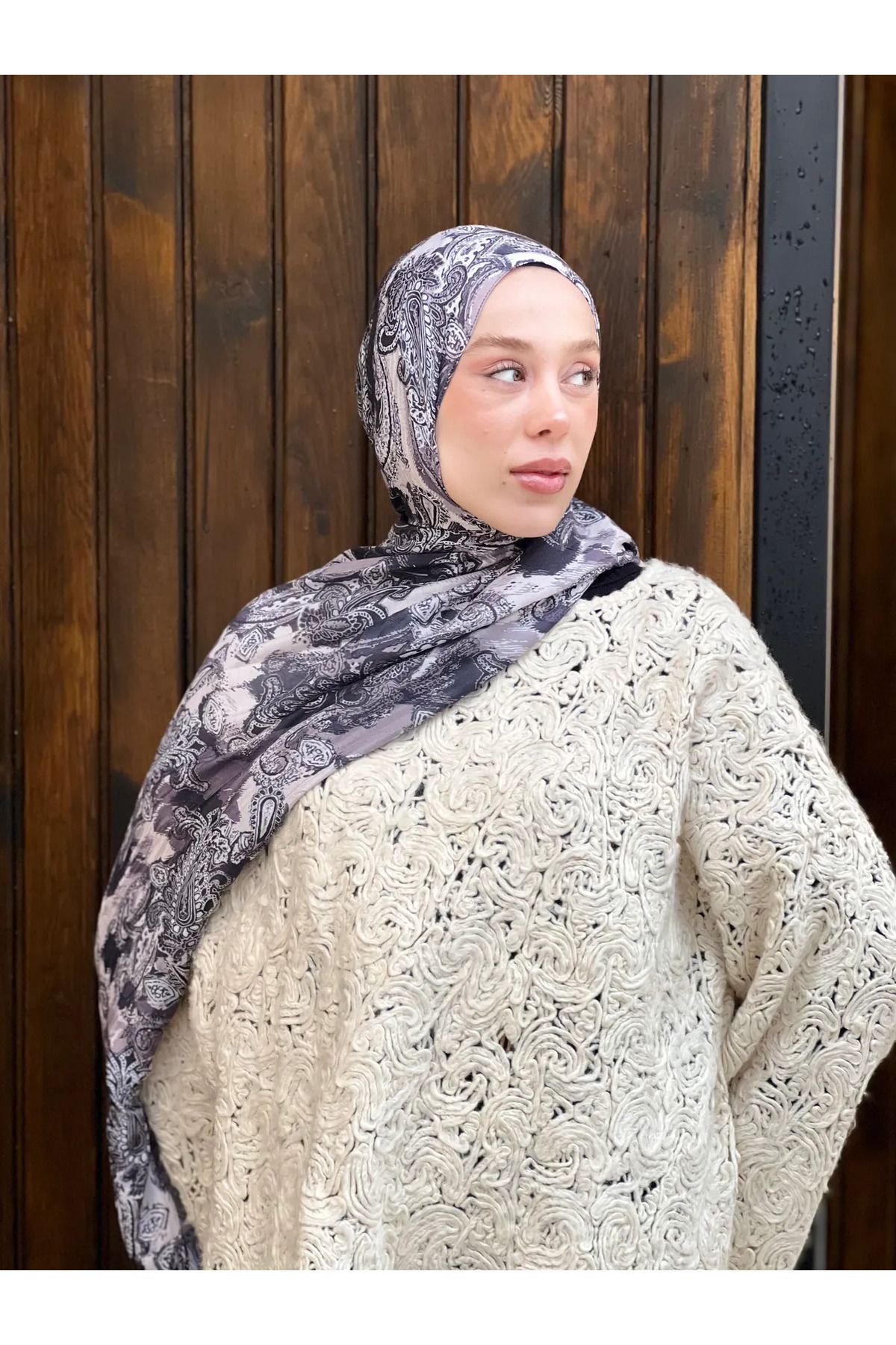Modakaşmir Abstract Ethnic Desen Bambu Şal