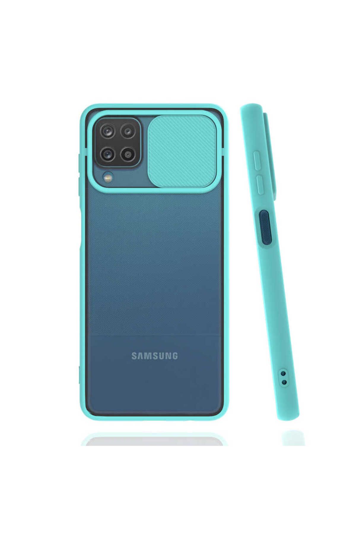 System Com Galaxy A12 Kılıf SYS Lensi Kapak - Turkuaz
