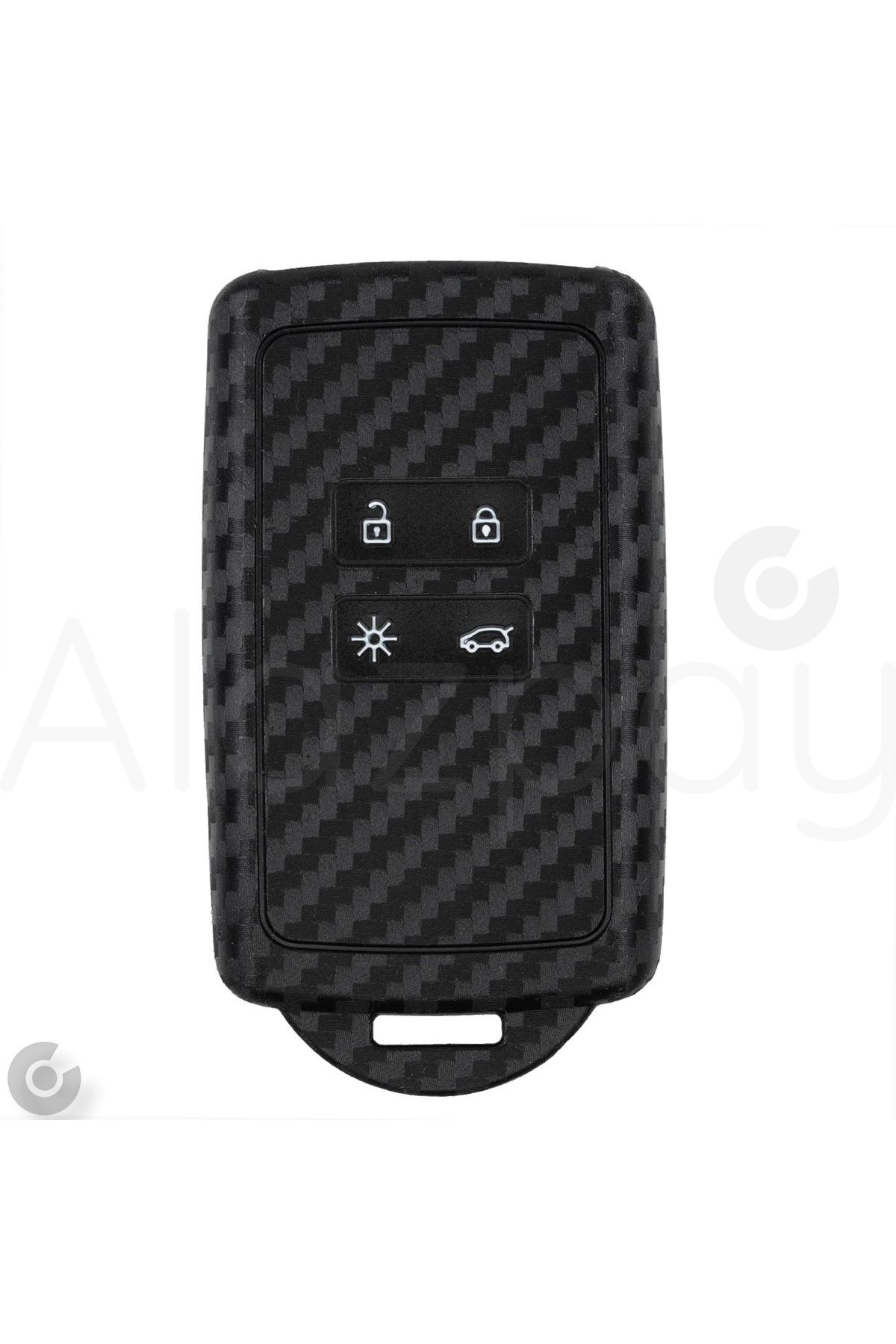 Alazpay Renault Clio 5 Megane E-tech Austral Koleos Kadjar Captur Zoe Karbon Desenli TPU Anahtar Kılıfı