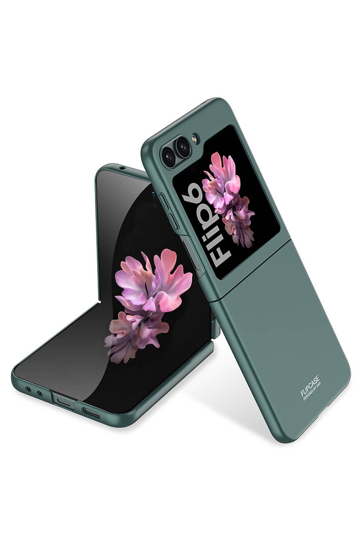 System Com Galaxy Z Flip 6 Kılıf SYS Sert Kıpta Kapak-Koyu Yeşil