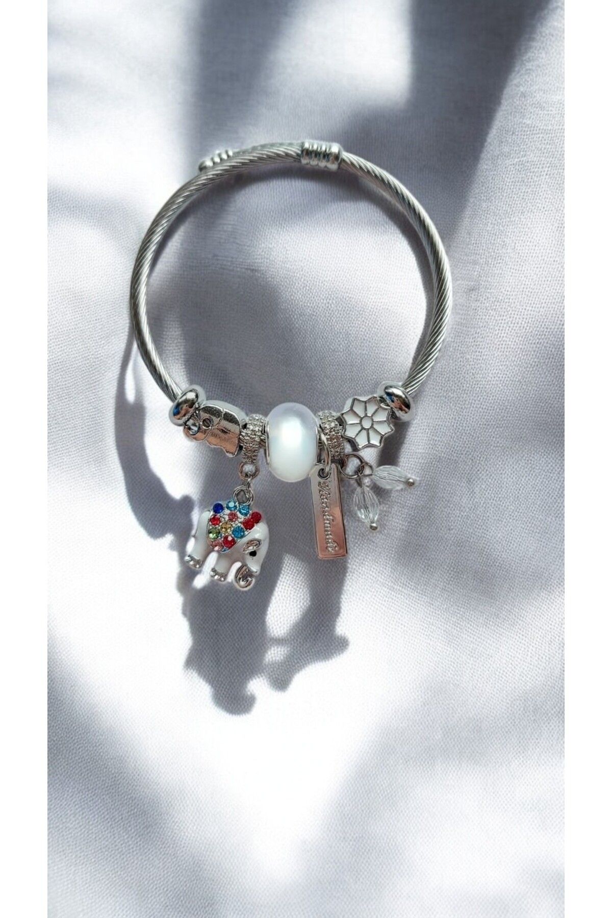 NOVA JEWELLERY Zirkon TaşlıModel Çarm Bileklik Silver