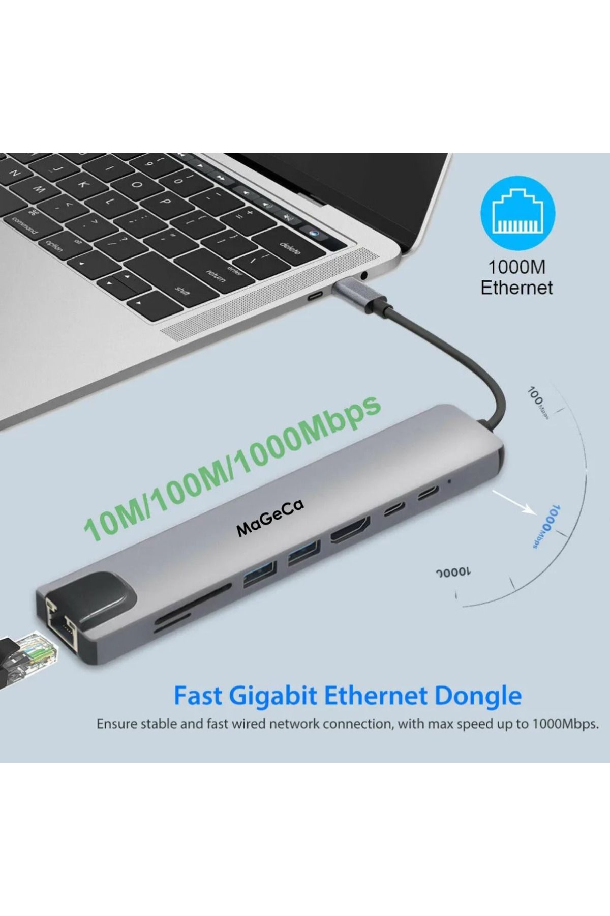 MaGeCa-Adaptor Multiport HUB MaGeCa 8 in 1 USB Type-C 5