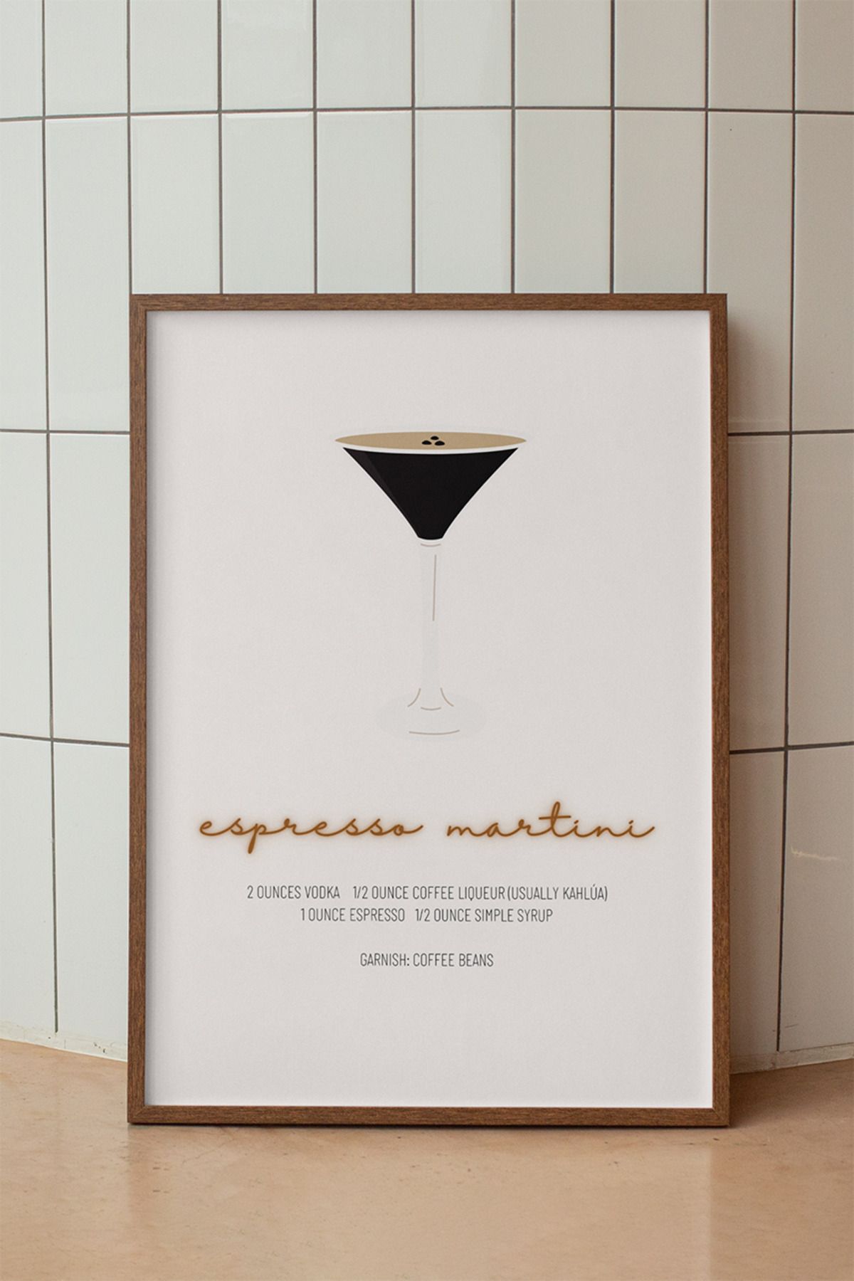baselith Espresso Martini Kokteyl Tarifi Posteri - Renkli Modern İçecek Mutfak Duvar Dekor - Çerçevesiz Baskı