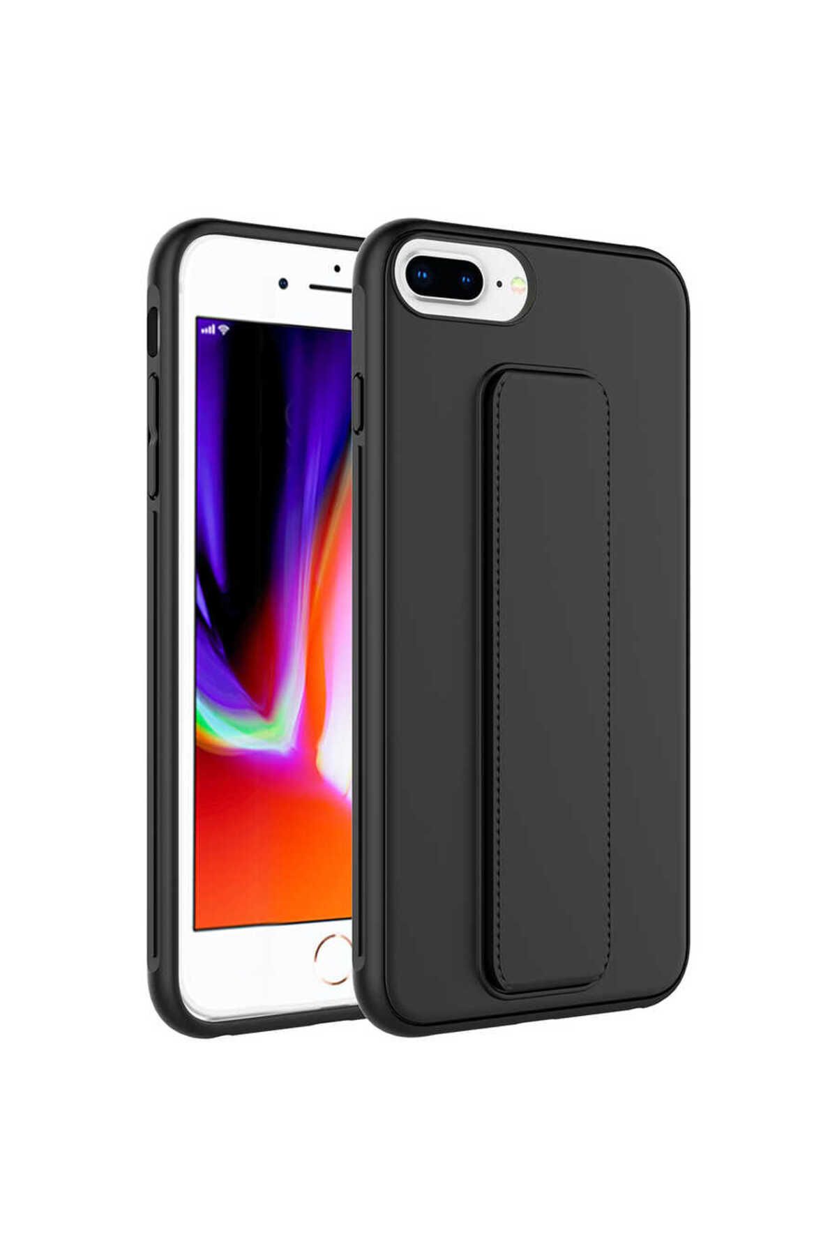 System Com iPhone 7 Plus Kılıf SYS Qstand Kapak - Siyah