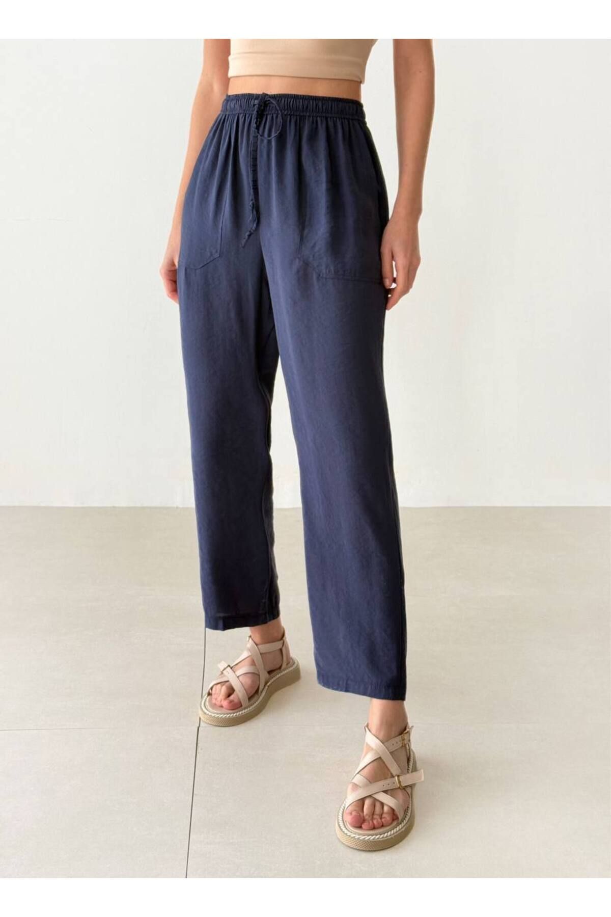 OYERGA MODA Kadın Modal Kumaş Rahat Pantolon