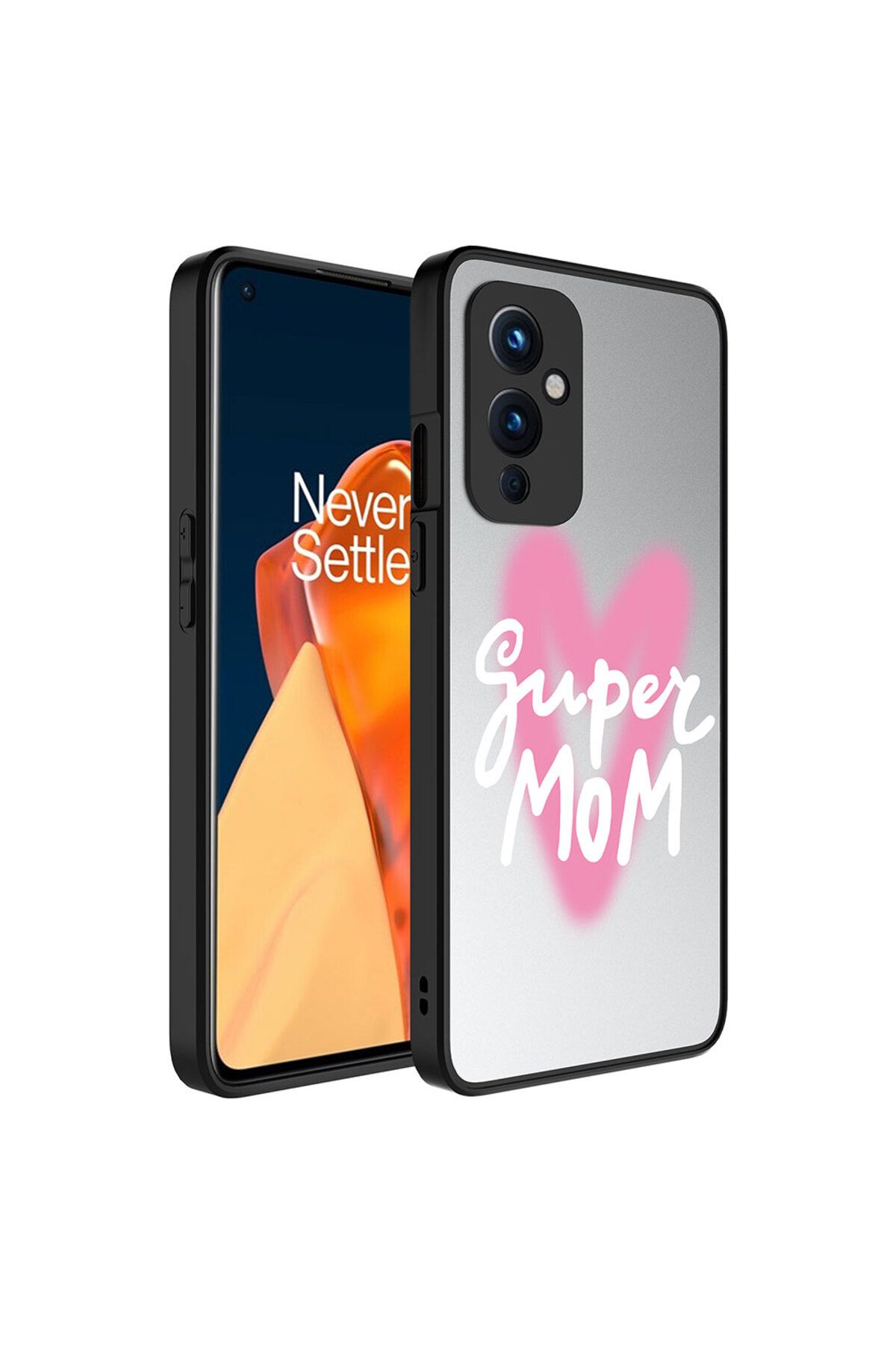 System Com One Plus 9 Kılıf Aynalı Desenli Kamera Korumalı Parlak SYS Mirror Kapak - Süper Anne