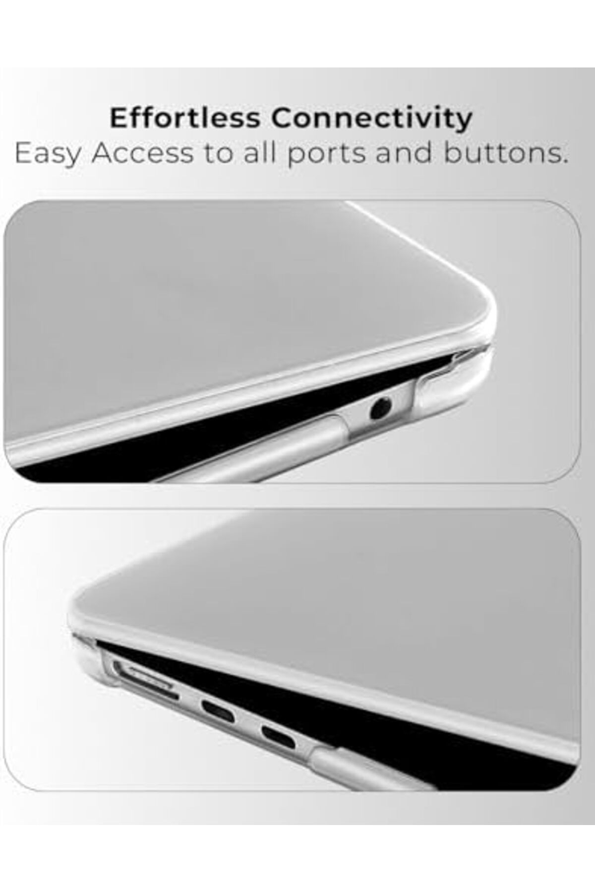 Glassology-Clear Case For Macbook Air 13.6" (M2, A2681, 2022), Slim Hard Shell Screen Protector, Transparent. 4