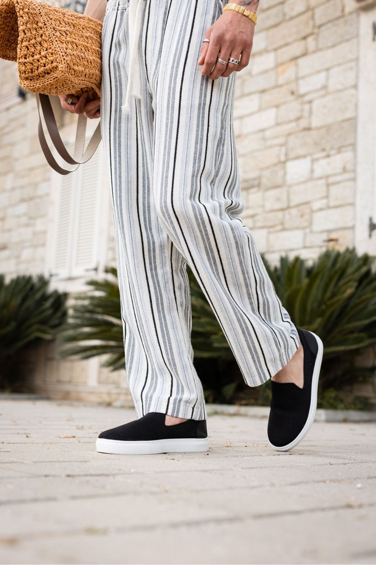 by selvi Lukka Shoes Erkek Siyah triko günlük ayakkabı