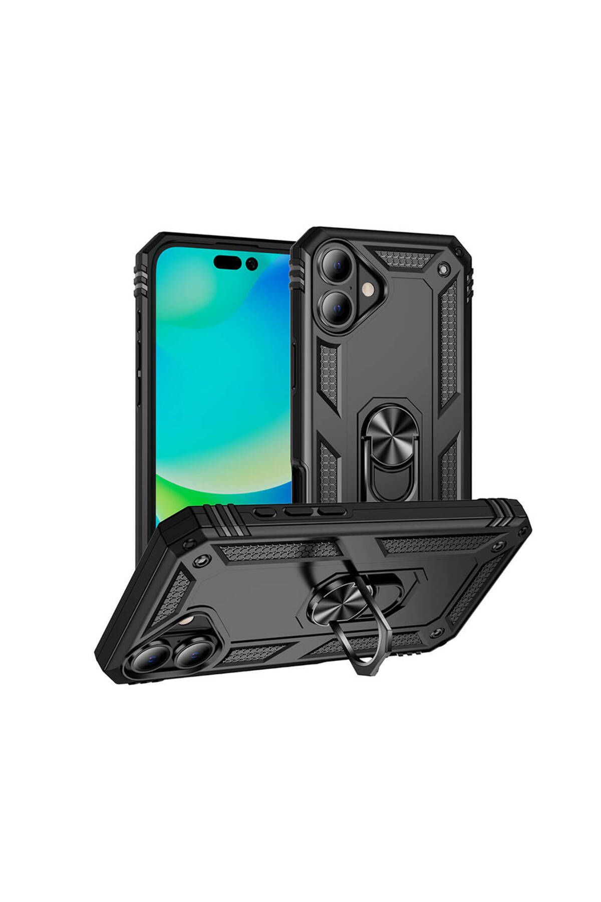 System Com Apple iPhone 16 Kılıf SYS Vega Kapak-Siyah