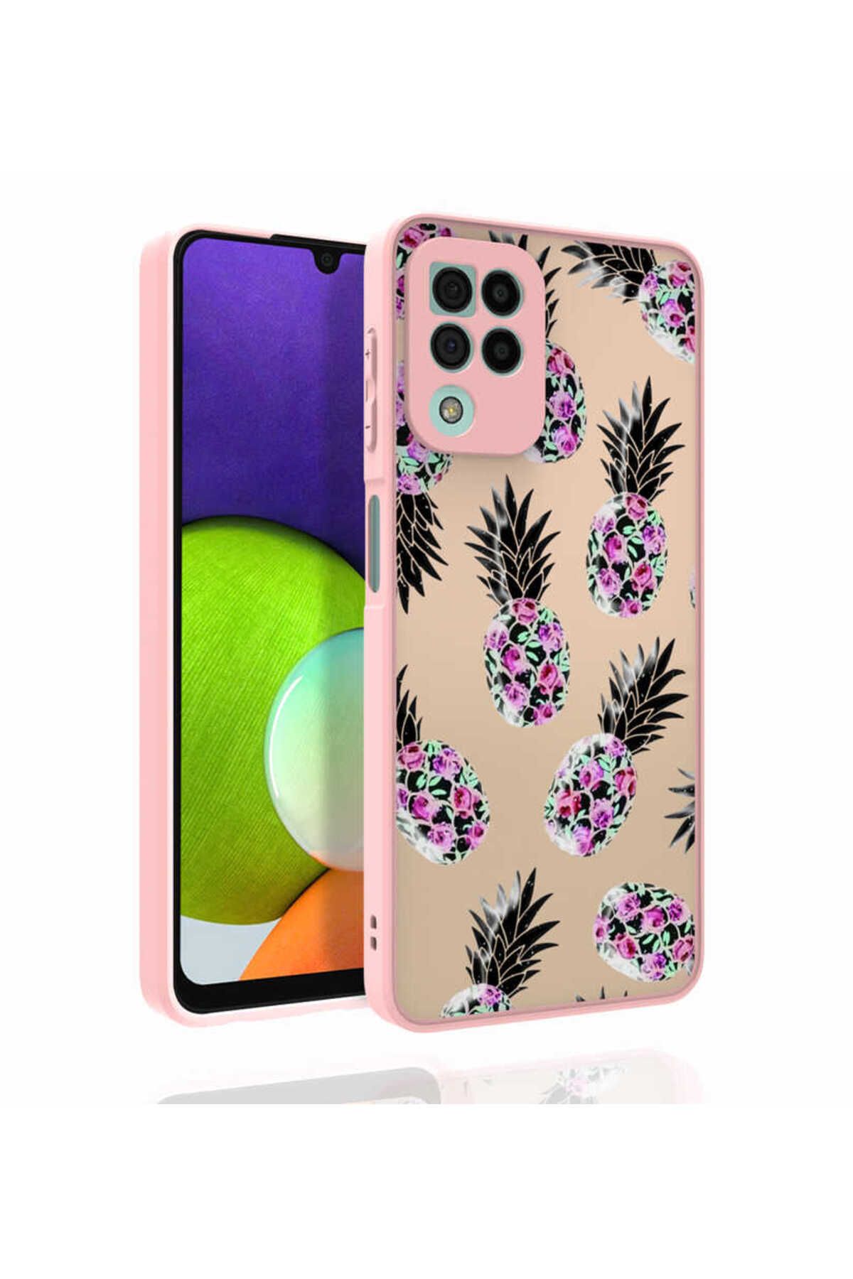 System Com Galaxy M32 Kılıf Desenli Kamera Korumalı Parlak SYS Nora Kapak - NO1