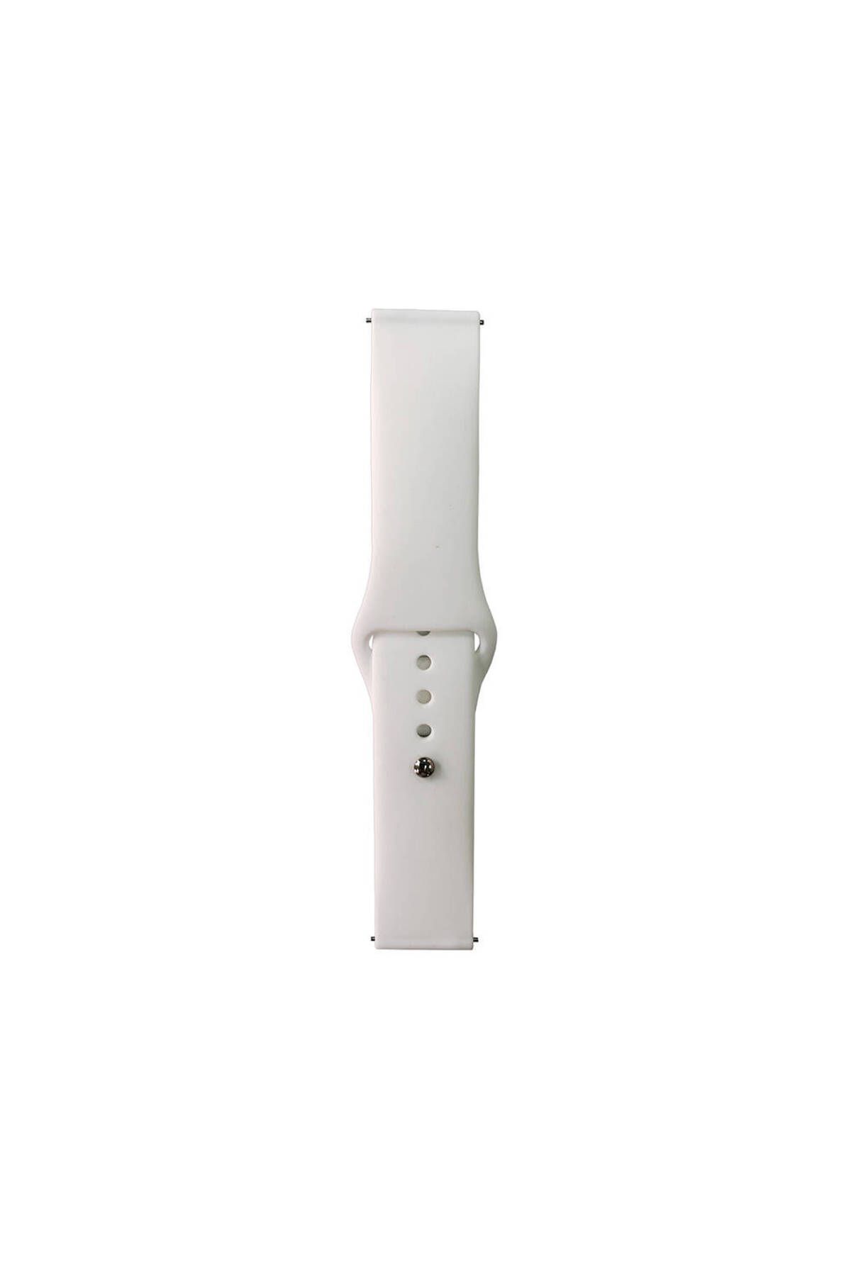 System Com Gear S3 Band Serisi 22mm Klasik Kordon Silikon Strap Kayış-Beyaz