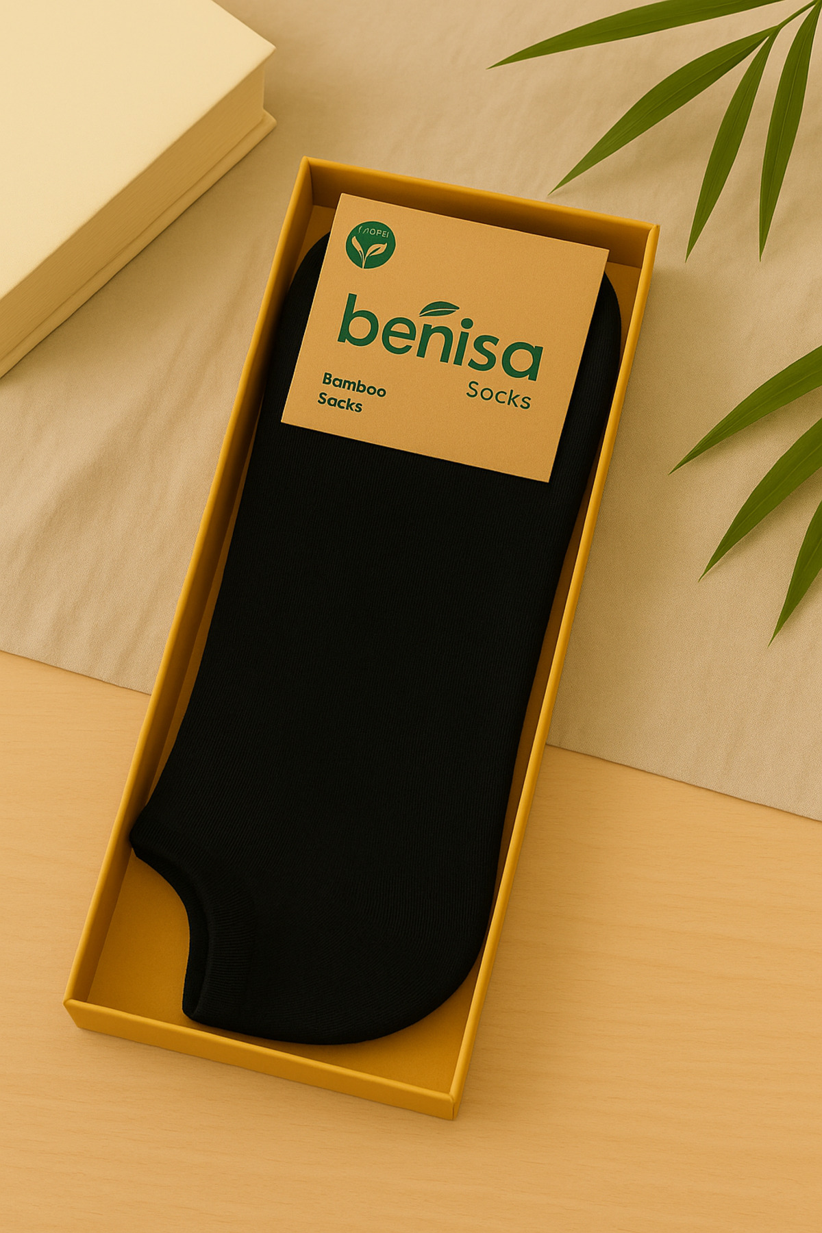 BENİSA ÇORAP 6'lı Bambu Erkek Patik Siyah Çorap Dikişsiz Nefes Alabilen görsel 3
