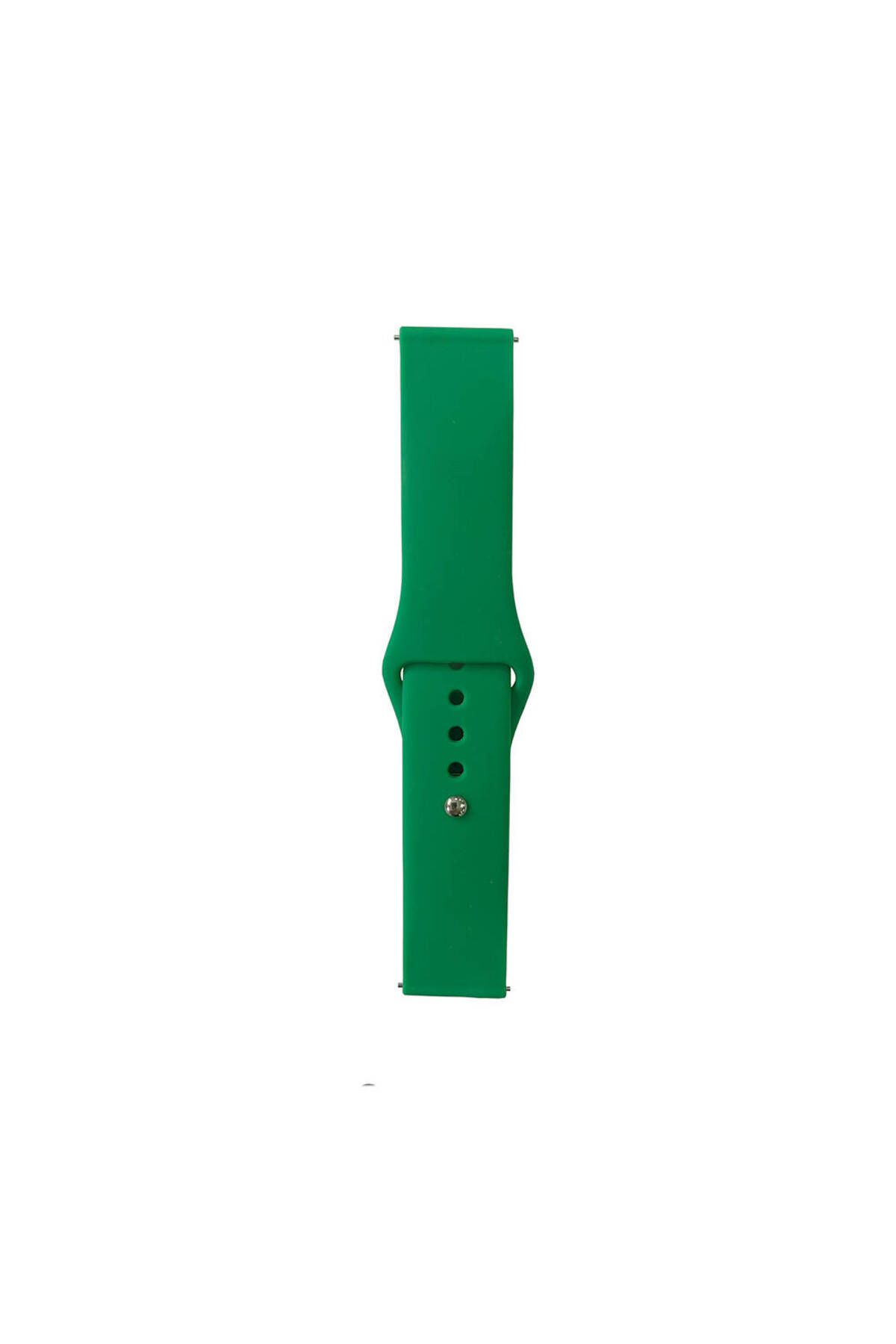 System Com Galaxy Watch Active 2 40mm Band Serisi 20mm Klasik Kordon Silikon Strap Kayış-Grass Green