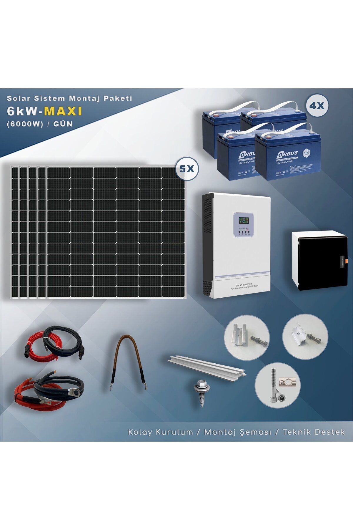 MAtech 6 kW MAXI Solar Paket Sistem (6000W/Gün)