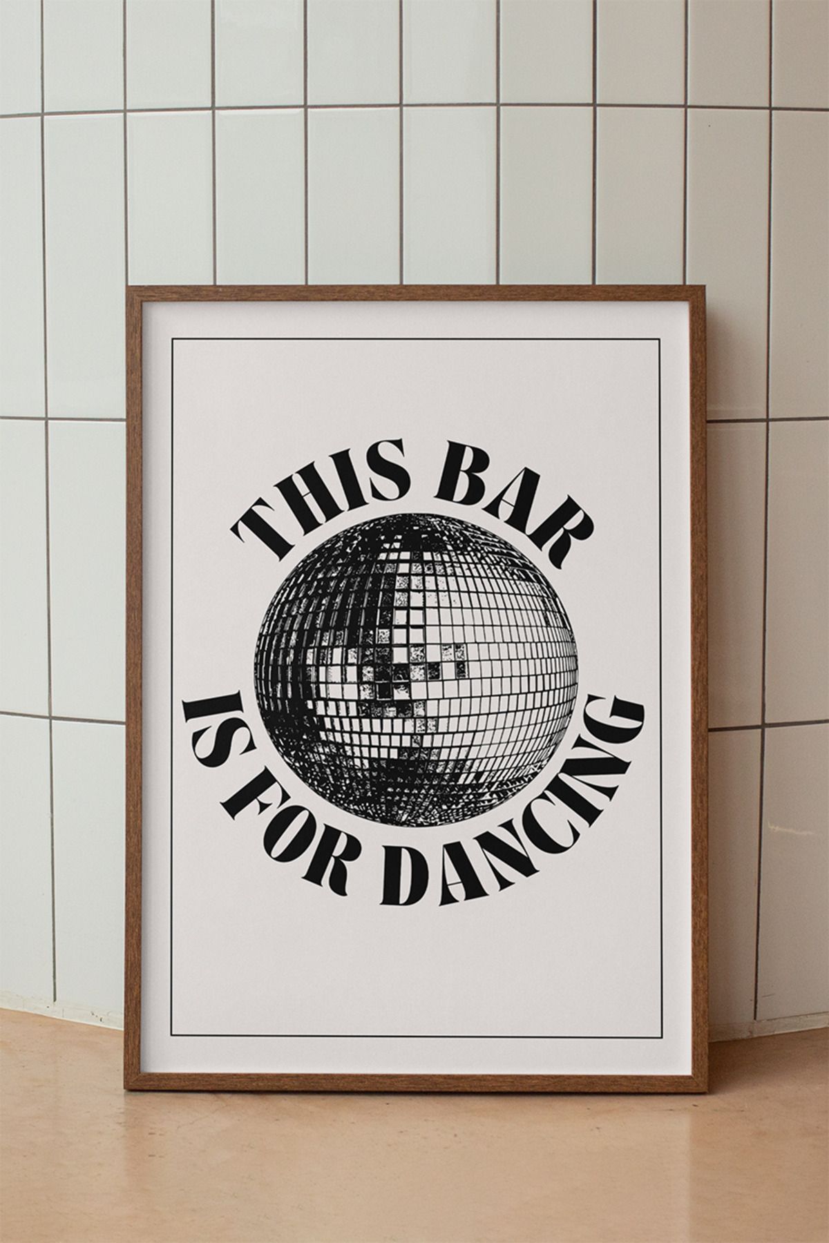 baselith Disco Topu Tasarımlı Eğlenceli Poster - Modern Dans ve Eğlence Temalı Duvar Dekor - Çerçevesiz Baskı