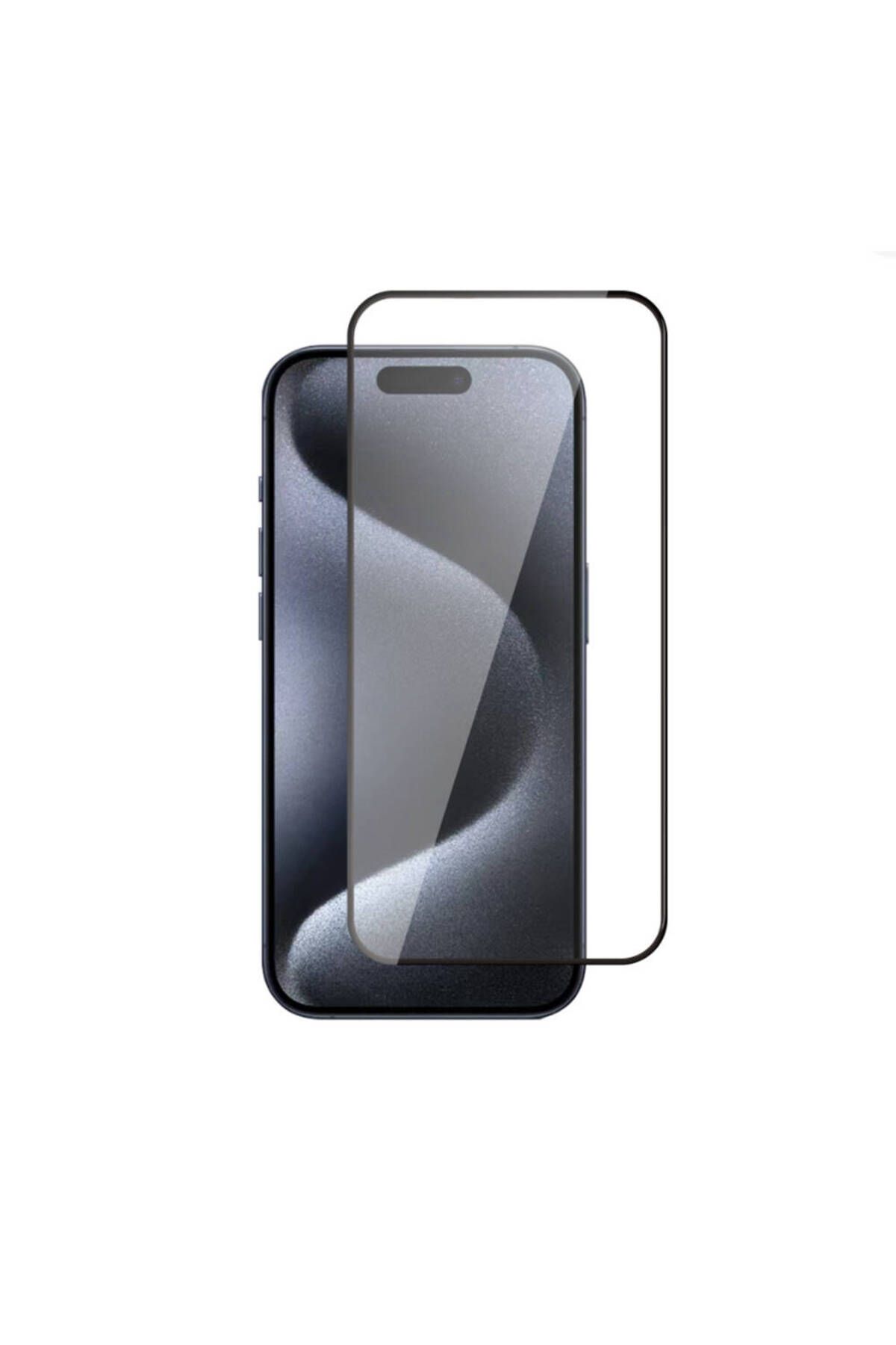 UMEYIR Apple iPhone 15 Pro SYS 3D Rika THTTerli Cam Ekran Koruyucu-Siyah