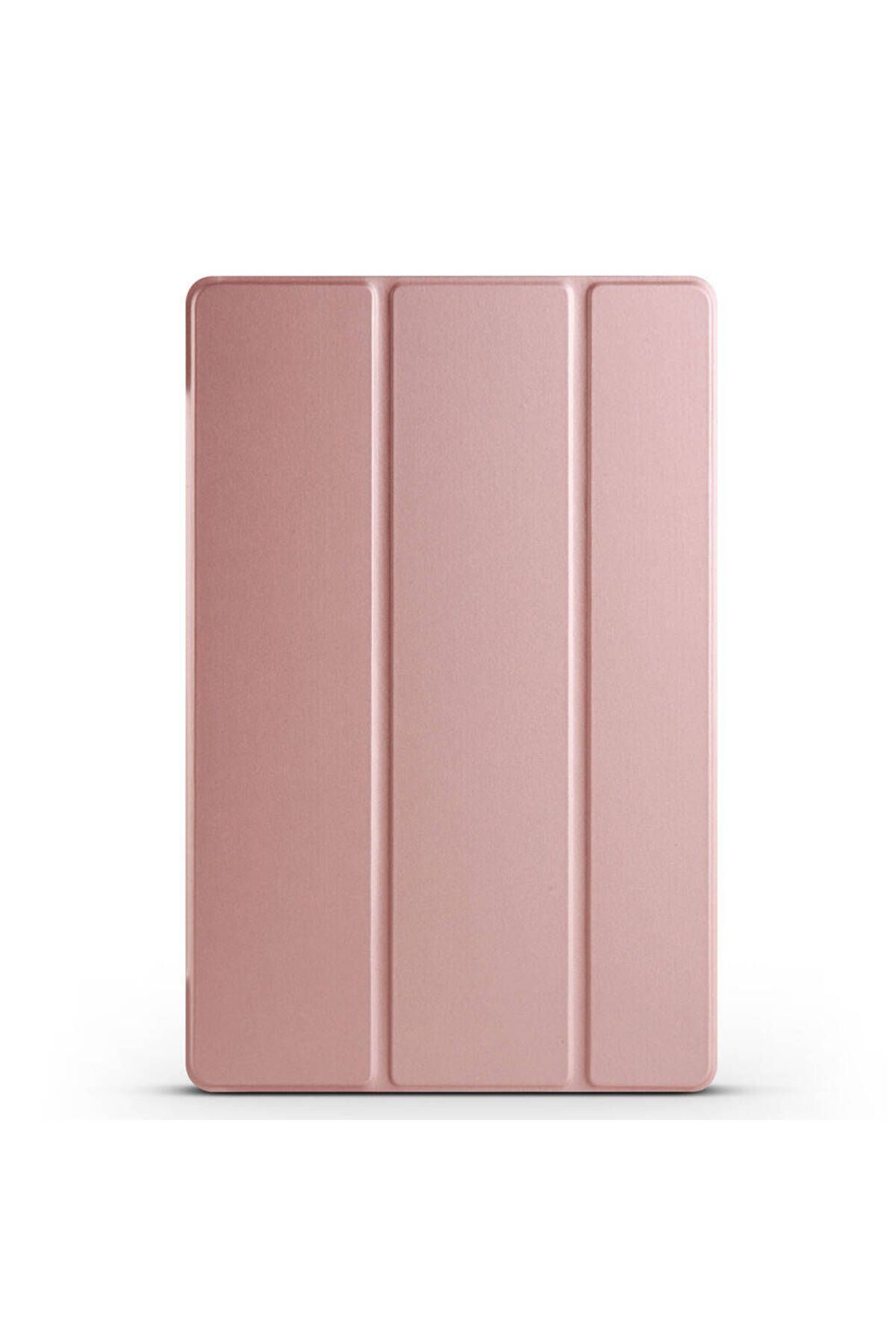 System Com Galaxy Tab S9 FE Plus Uyumlu SYS Smart Cover Standlı 1-1 Kılıf-Rose Gold