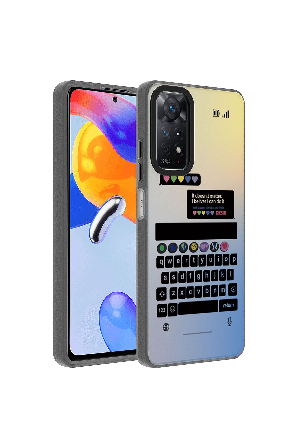 System Com Redmi Note 12 Pro 4G Kılıf Desenli SYS Dragon Sert Kapak - Klavye