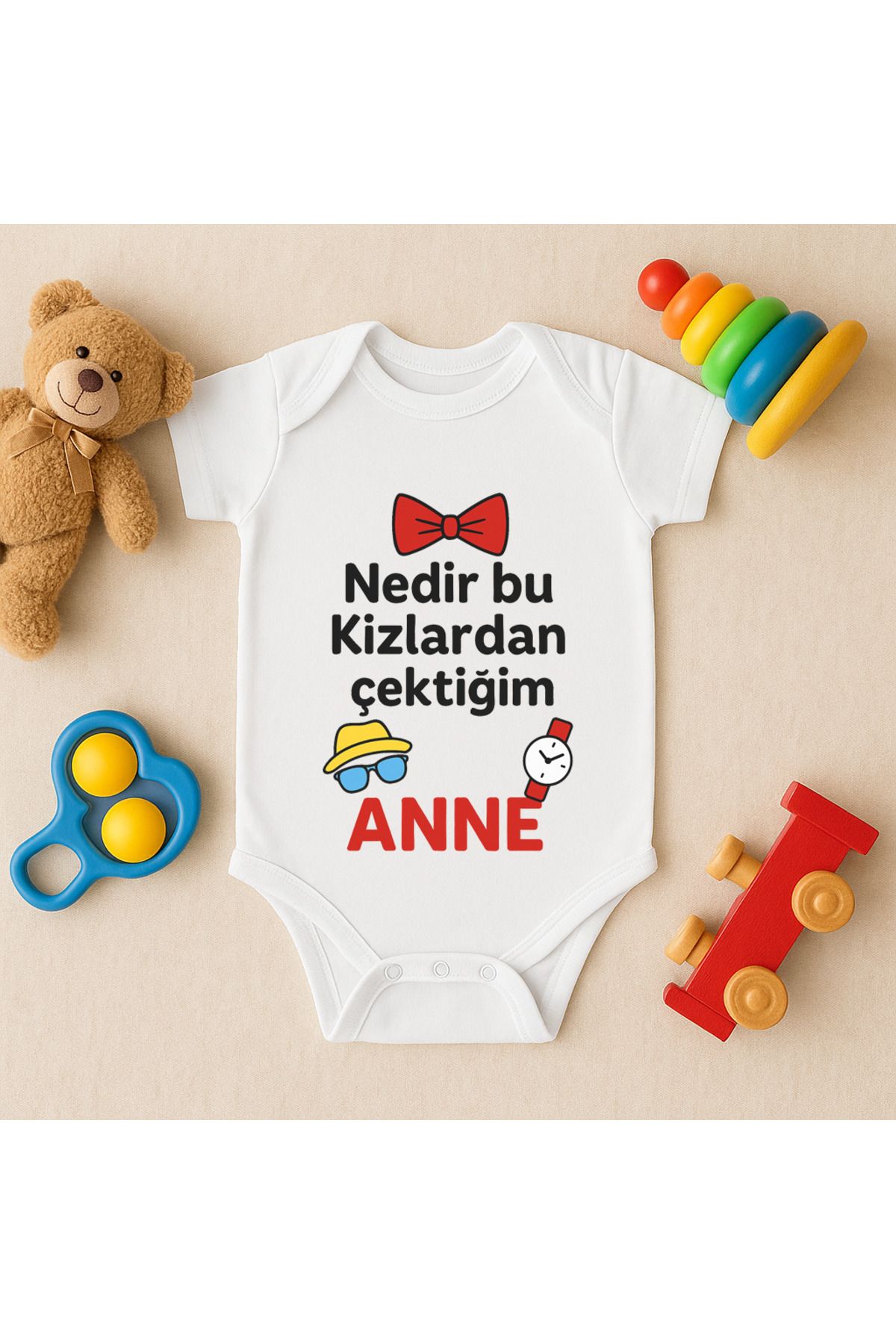 Magic Bravo %100 Pamuk Nedir Bu Kızlardan Çektiğim Baskılı Beyaz Bebek Çıtçıtlı Badi Zıbın Body