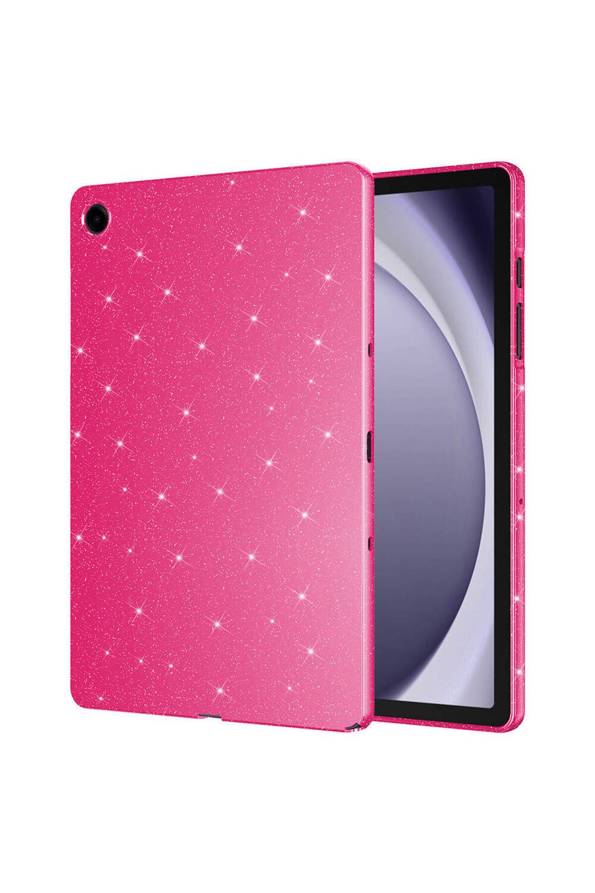 UMEYIR Galaxy Tab A9 Plus Simli Parlak Görünümlü Uyumlu SYS Tablet Koton Kılıf-Pembe Koyu
