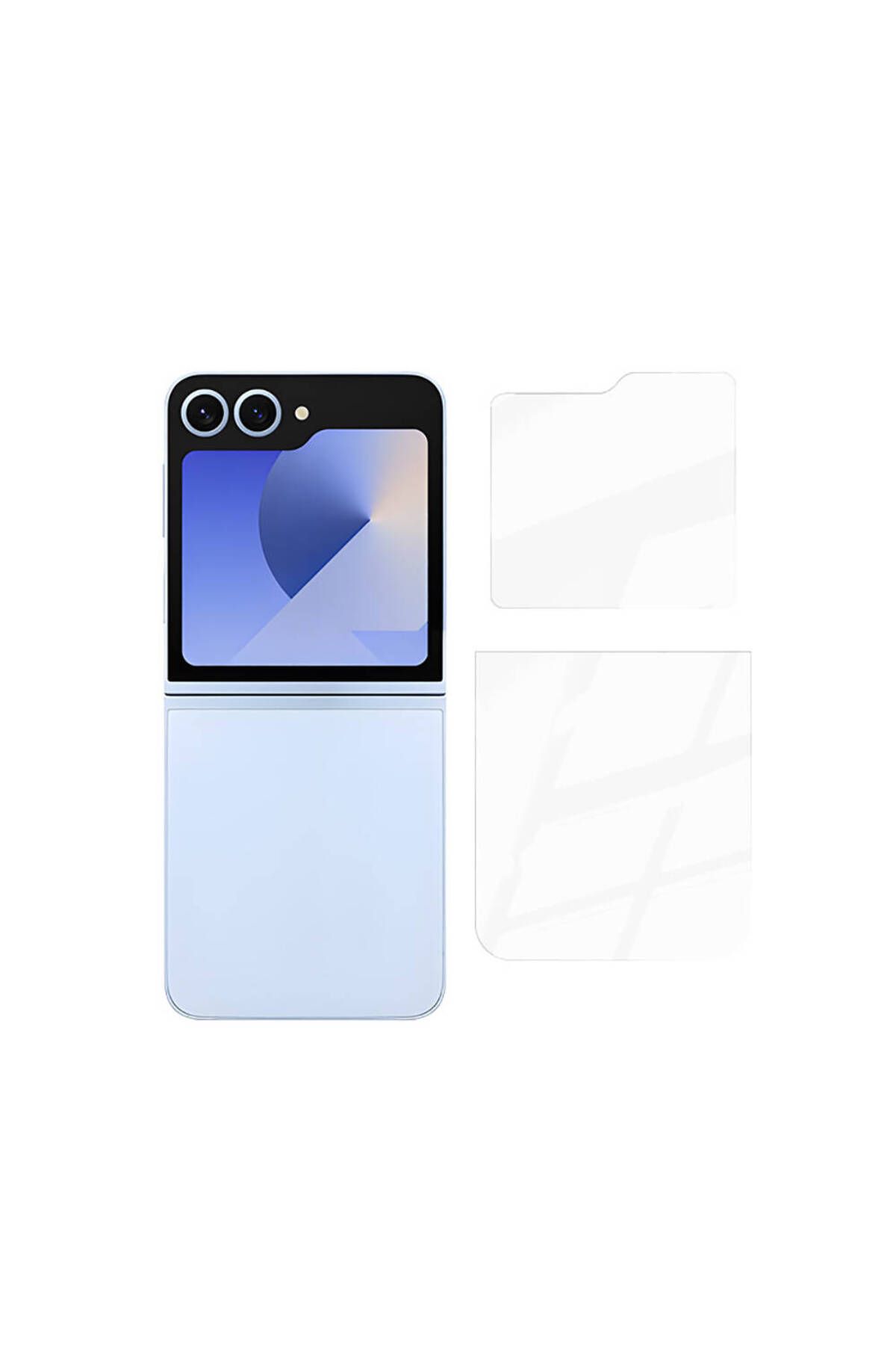 System Com Galaxy Z Flip 6 SYS Etnaa 2in1 Cam Ekran Koruyucu-Şeffaf
