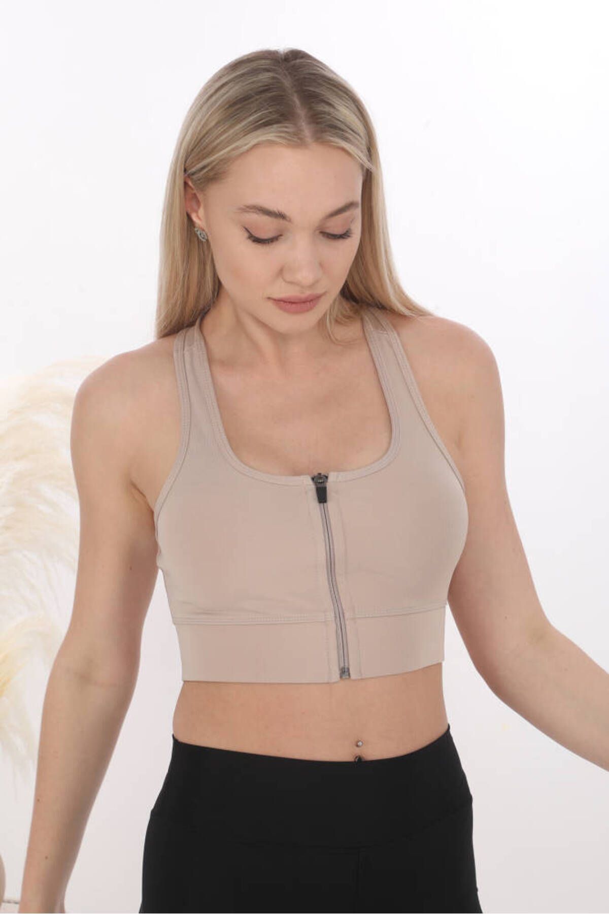 Star FORM ANGEL KADIN KALIN ASKILI FERMUARLI CROP BÜSTİYER