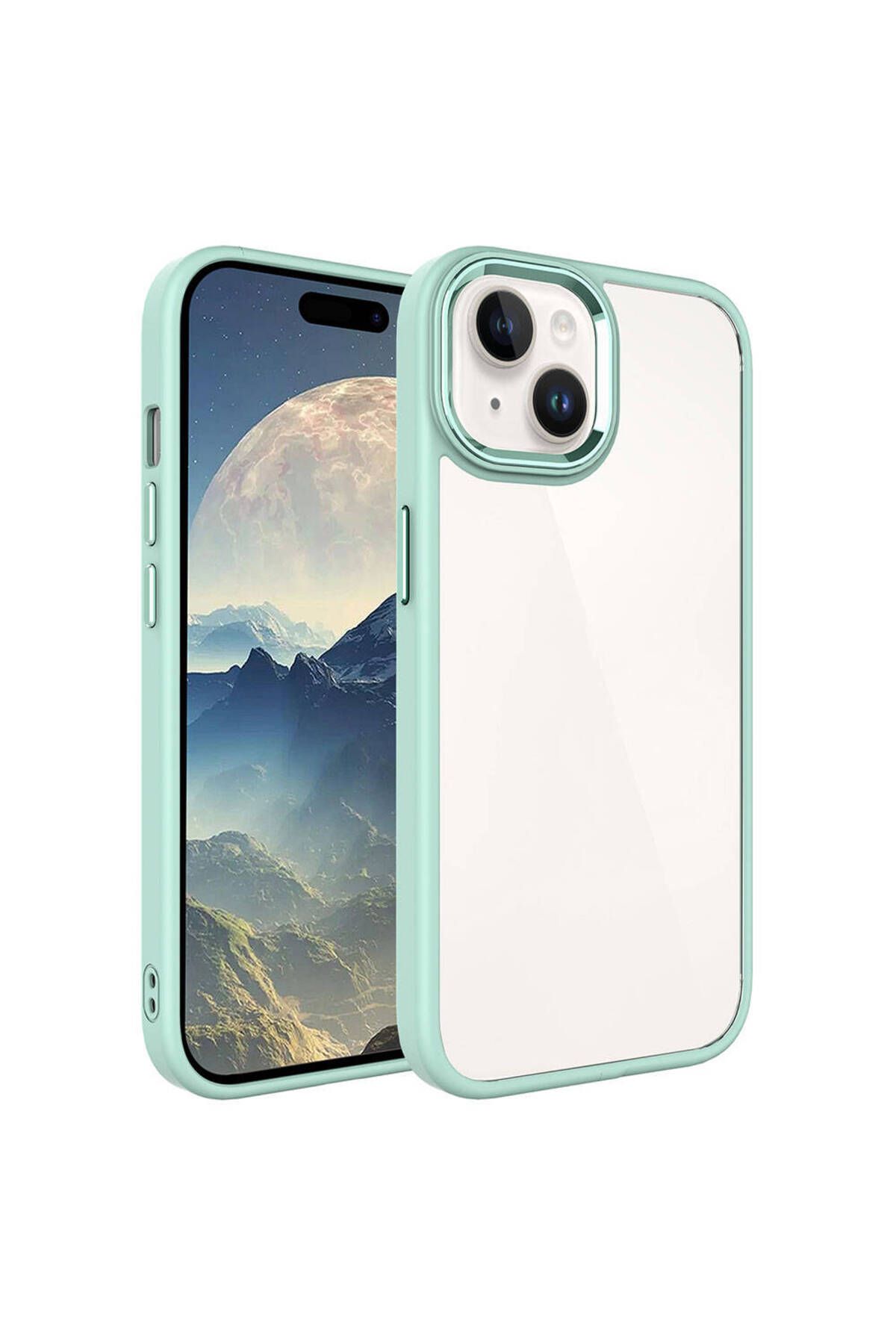 System Com iPhone 15 Plus Uyumlu SYS Krom Kılıf-Yeşil