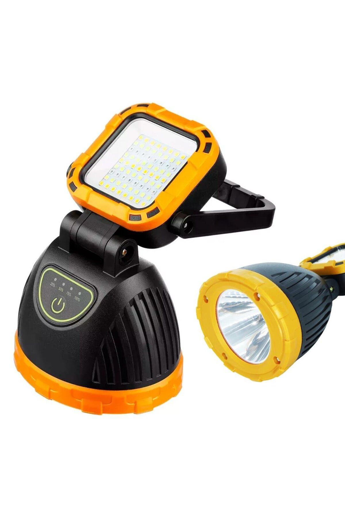 Powermaster PM-8033A Solar Şarjlı 6 Modlu EL Feneri Ve Işıldak Acil Durum Lambası (Beyaz Sarı Kırmız