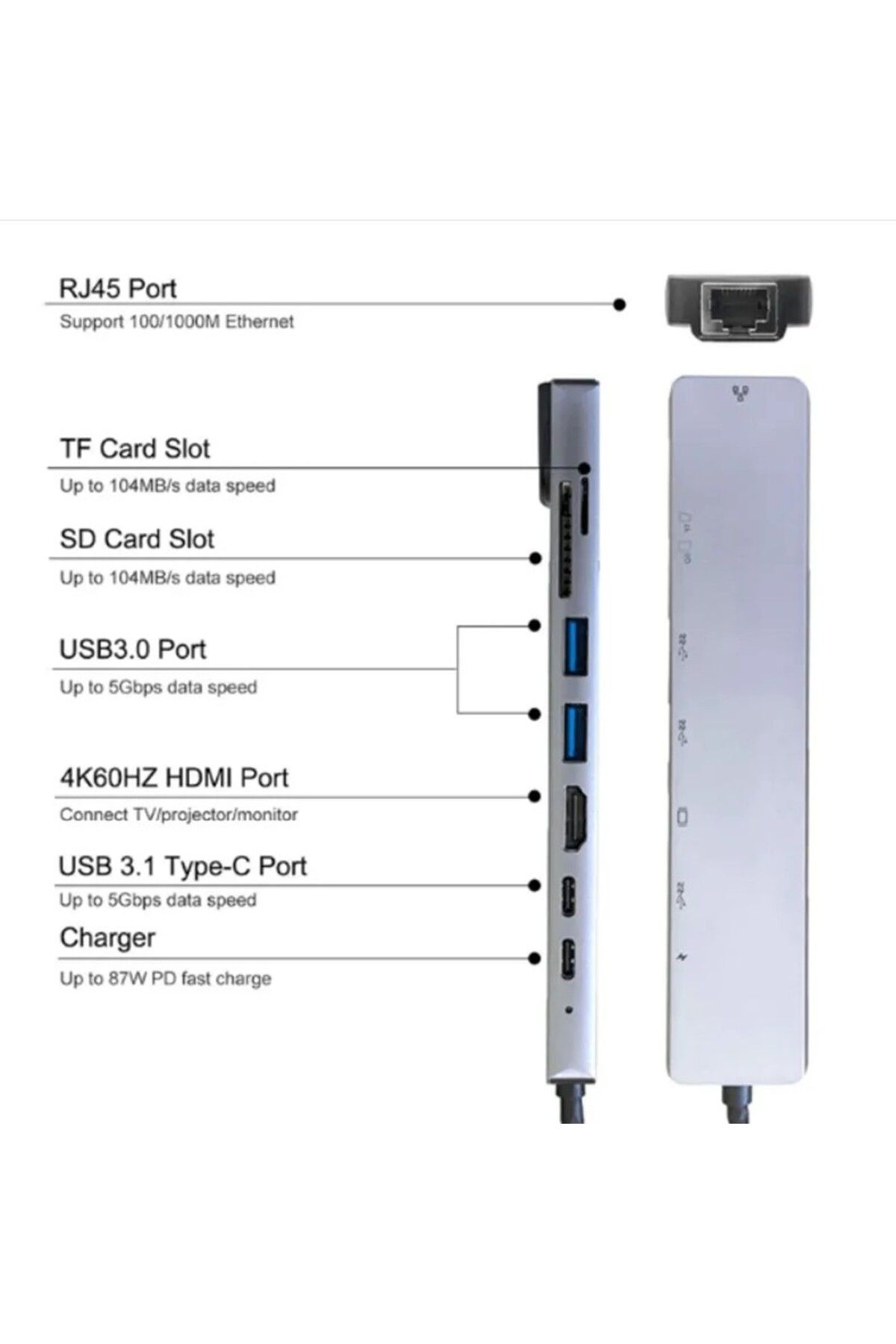 MaGeCa-Adaptor Multiport HUB MaGeCa 8 in 1 USB Type-C 7