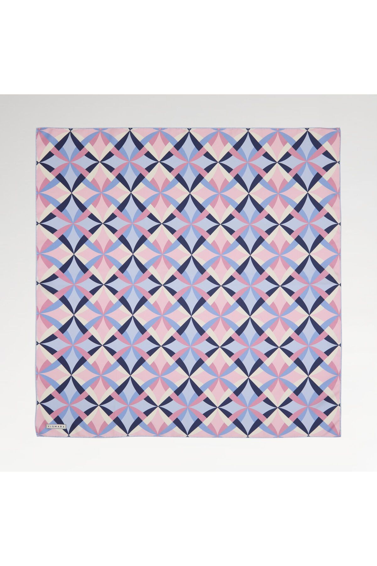 Vismara Pembe Antik Mozaik Desenli Twill İpek Eşarp
