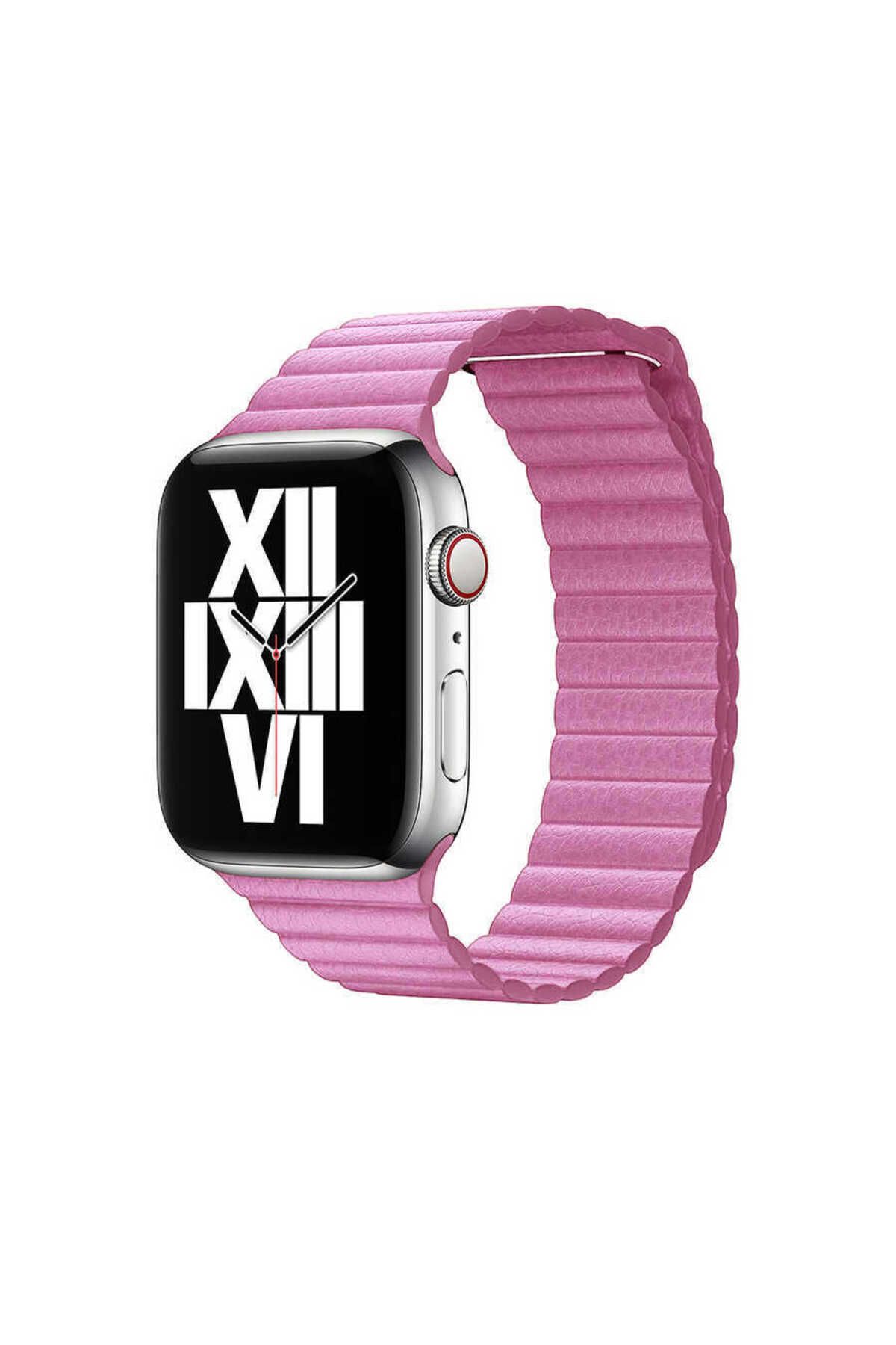 System Com Watch 40mm Uyumlu KRD-09 Deri Lop SYS Kordon-Pembe