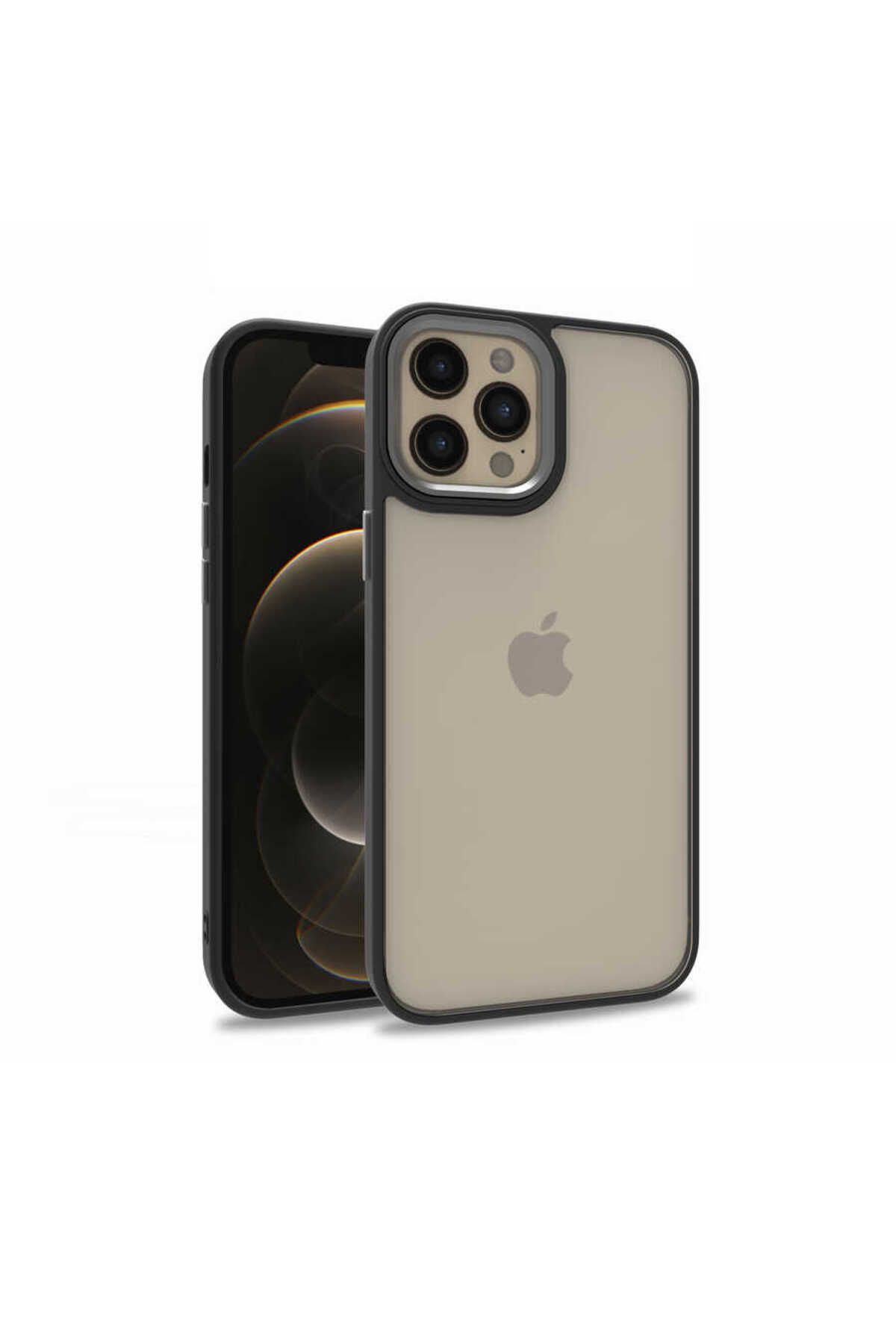 System Com iPhone 12 Pro Max Uyumlu SYS Flora Kılıf-Siyah