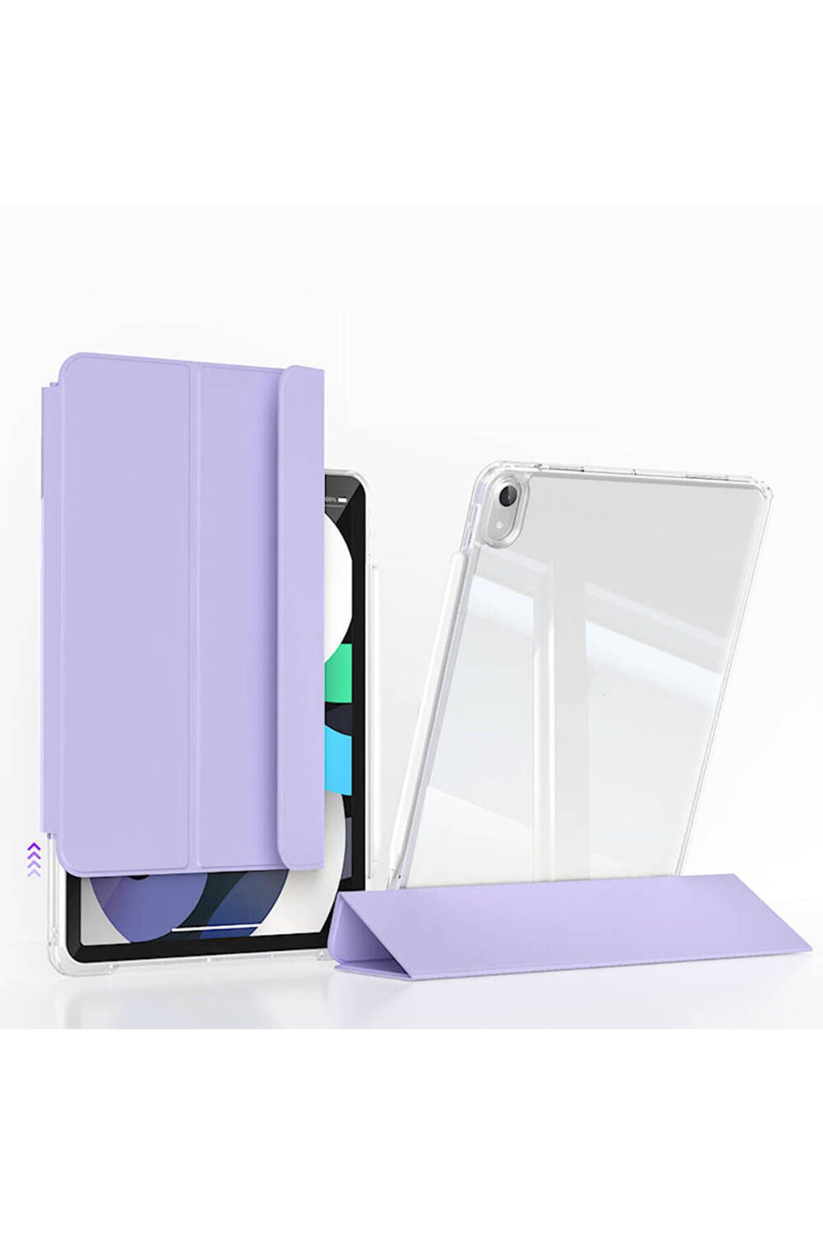 UMEYIR iPad Air 13 2025 M3 Kılıf Magnetik Ayrılabilen Airbagli SYS Sliding Tablet Kılıfı - Lavender